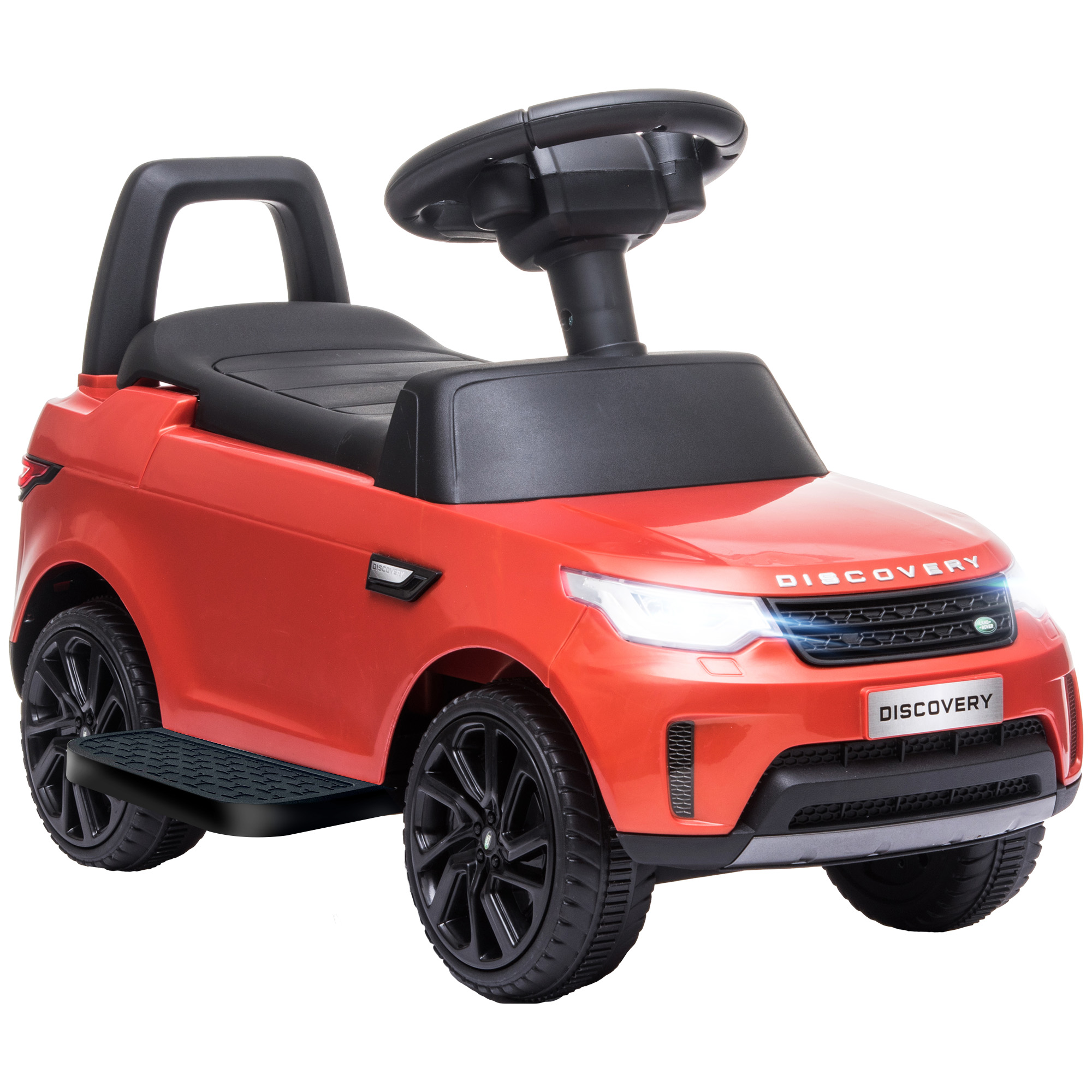 AIYAPLAY Macchina per Bambini con Licenza Land Rover 6V, Funzionamento Elettrico e a Spinta, Velocità 3km/h, Rosso