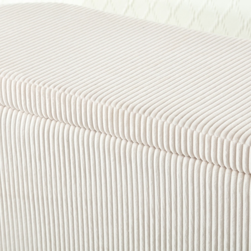 IlGruppone Panca Imbottita Divanetto in Velluto Contenitore Pouf Grande XXL PortaOggetti Panca Sgabello A Pie di Letto con Gambe in Metallo Dorato Legno Massello - Beige - Taglia XXL