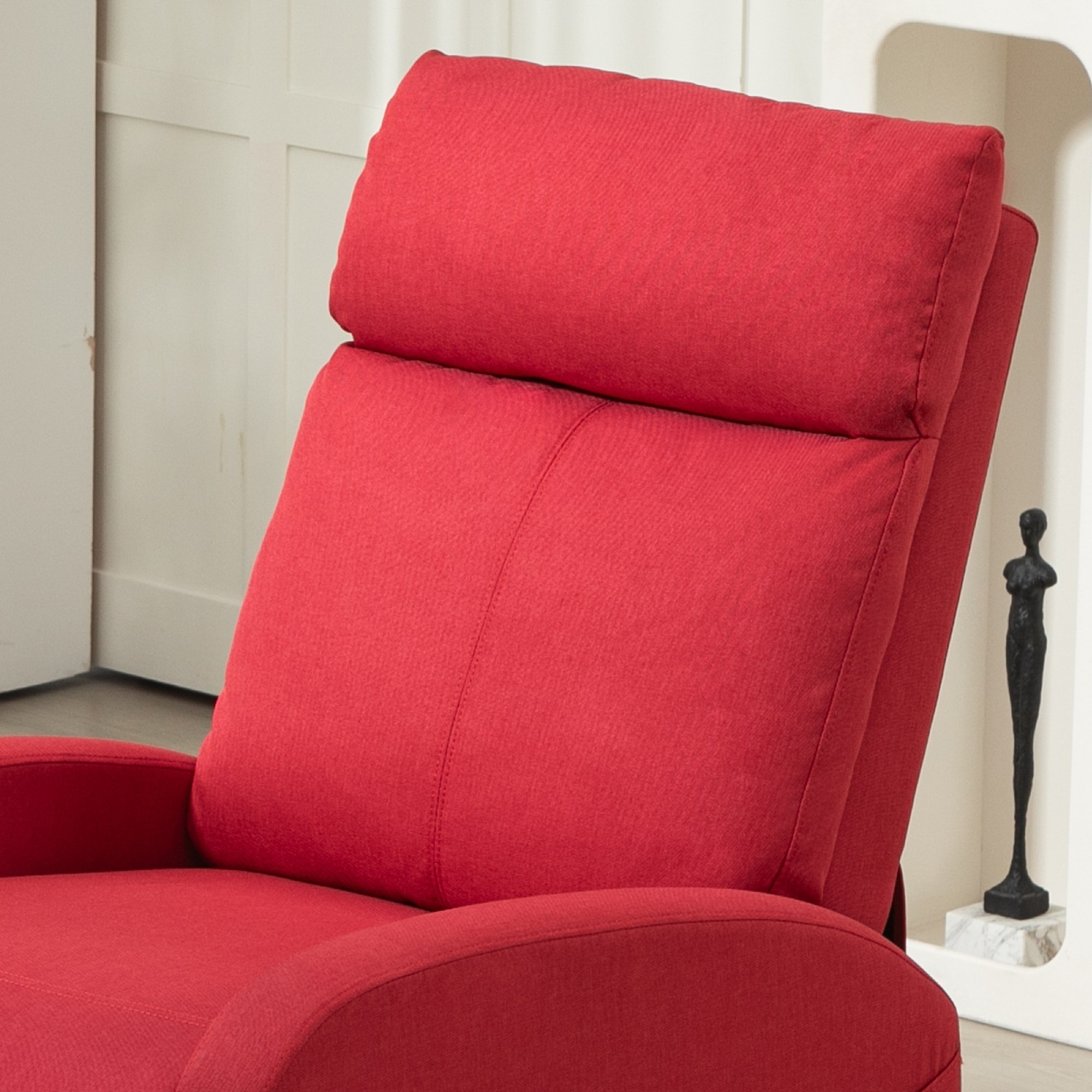 Poltrona Relax Reclinabile HOMCOM Manuale A 135° Con Poggiapiedi | Tessuto Effetto Lino, Imbottita, Bianco Crema