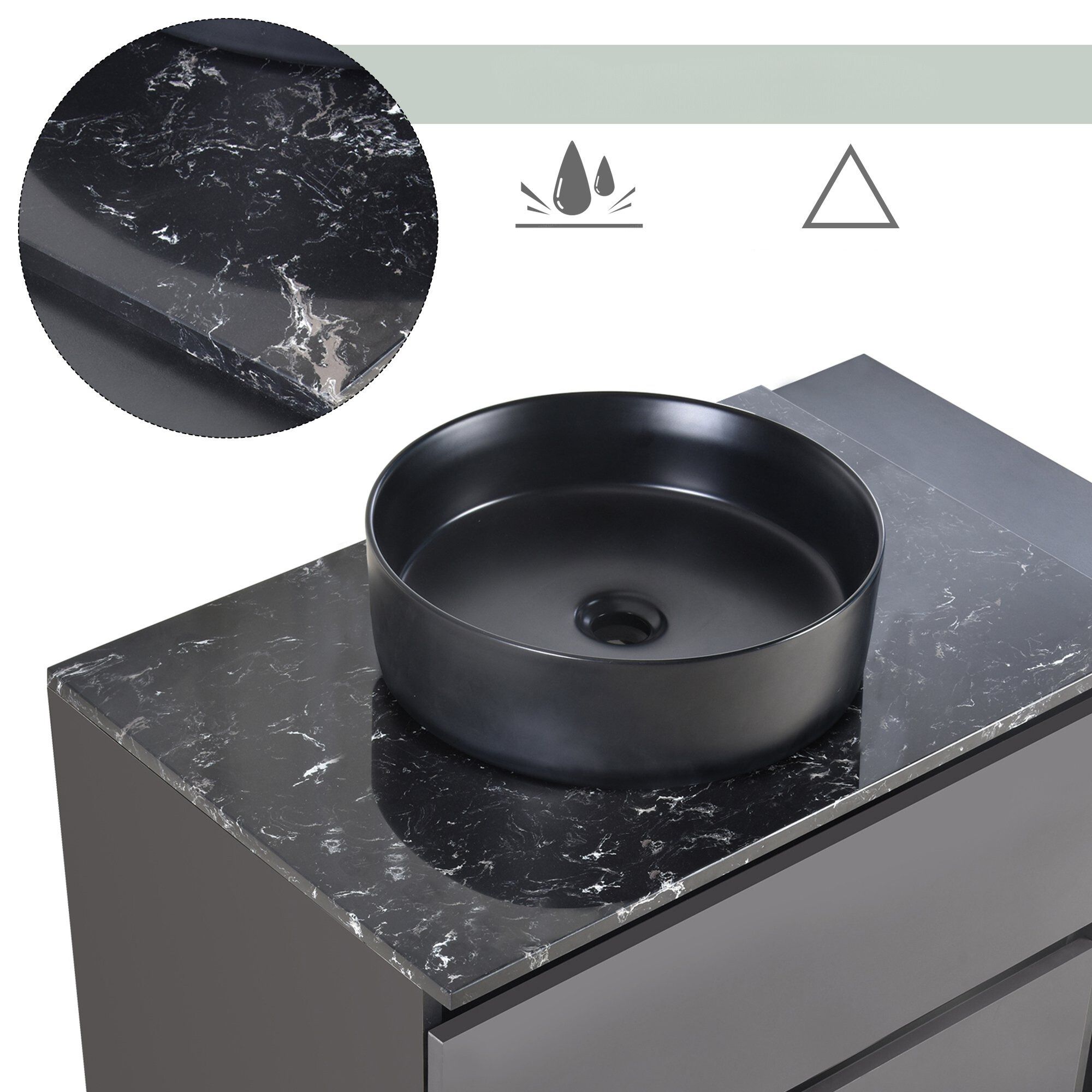 Cassettiera nero-verde , larghezza 212 cm Punto - Teulat