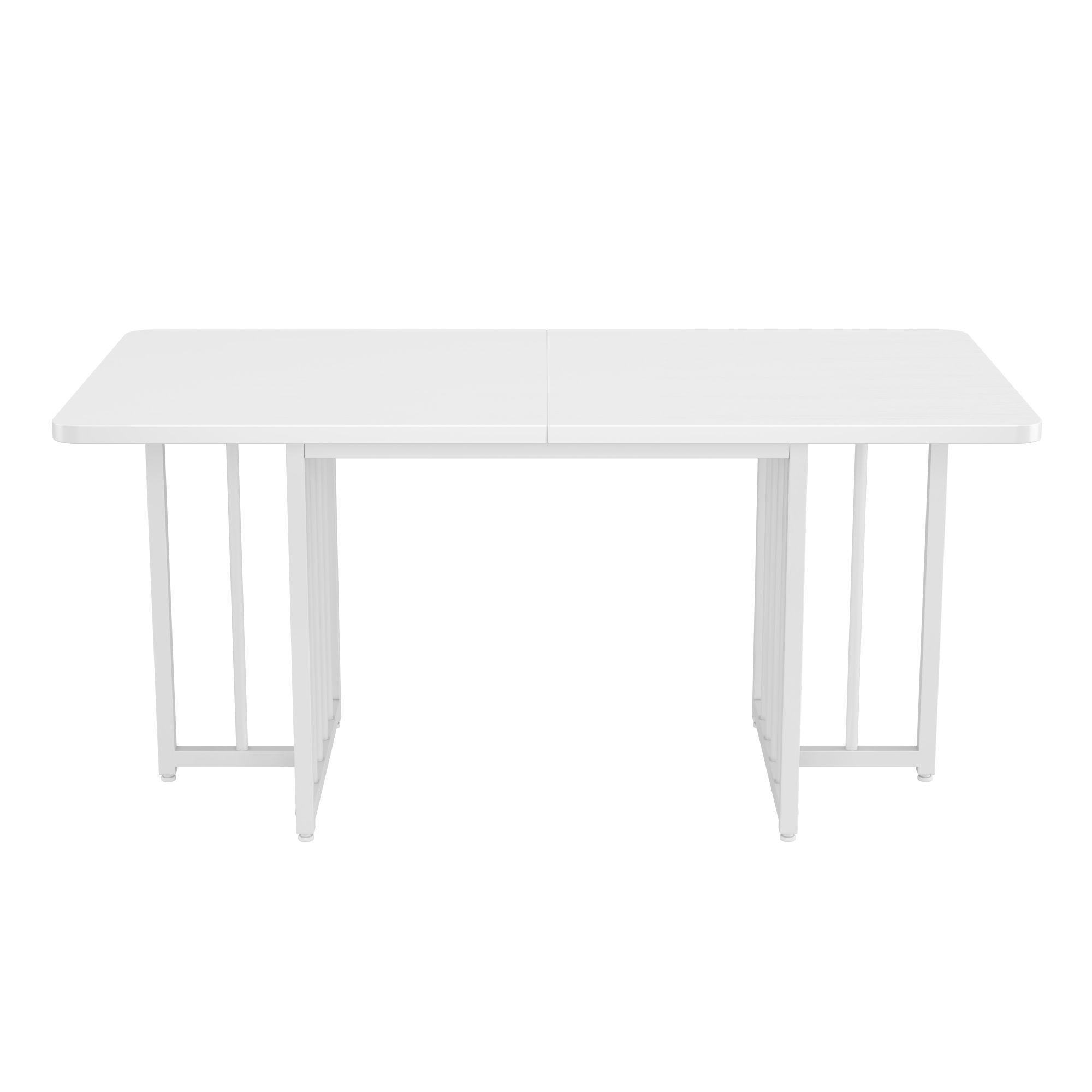 Moderno e semplice tavolo da pranzo, tavolo da pranzo di design, 158 x 76 x 75 cm, Bianco
