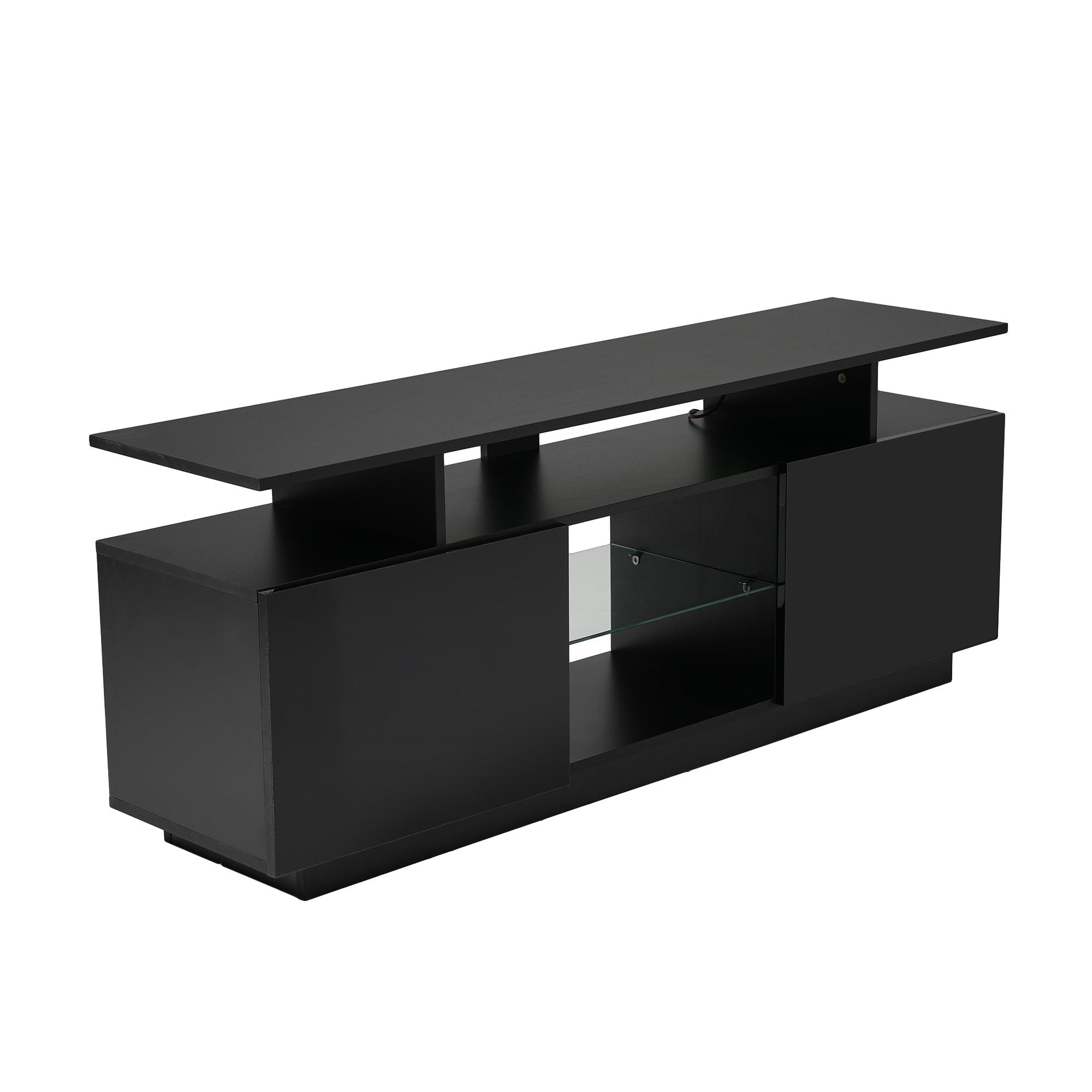 Meuble tv mural 3 pièces 180x33x30 cm, armoire de rangement, meubles de salon avec led, panneaux particules, noir Meuble tv mural 3 pièces 180x33x30 cm, armoire de rangement, meubles de salon avec led, panneaux particules, noir