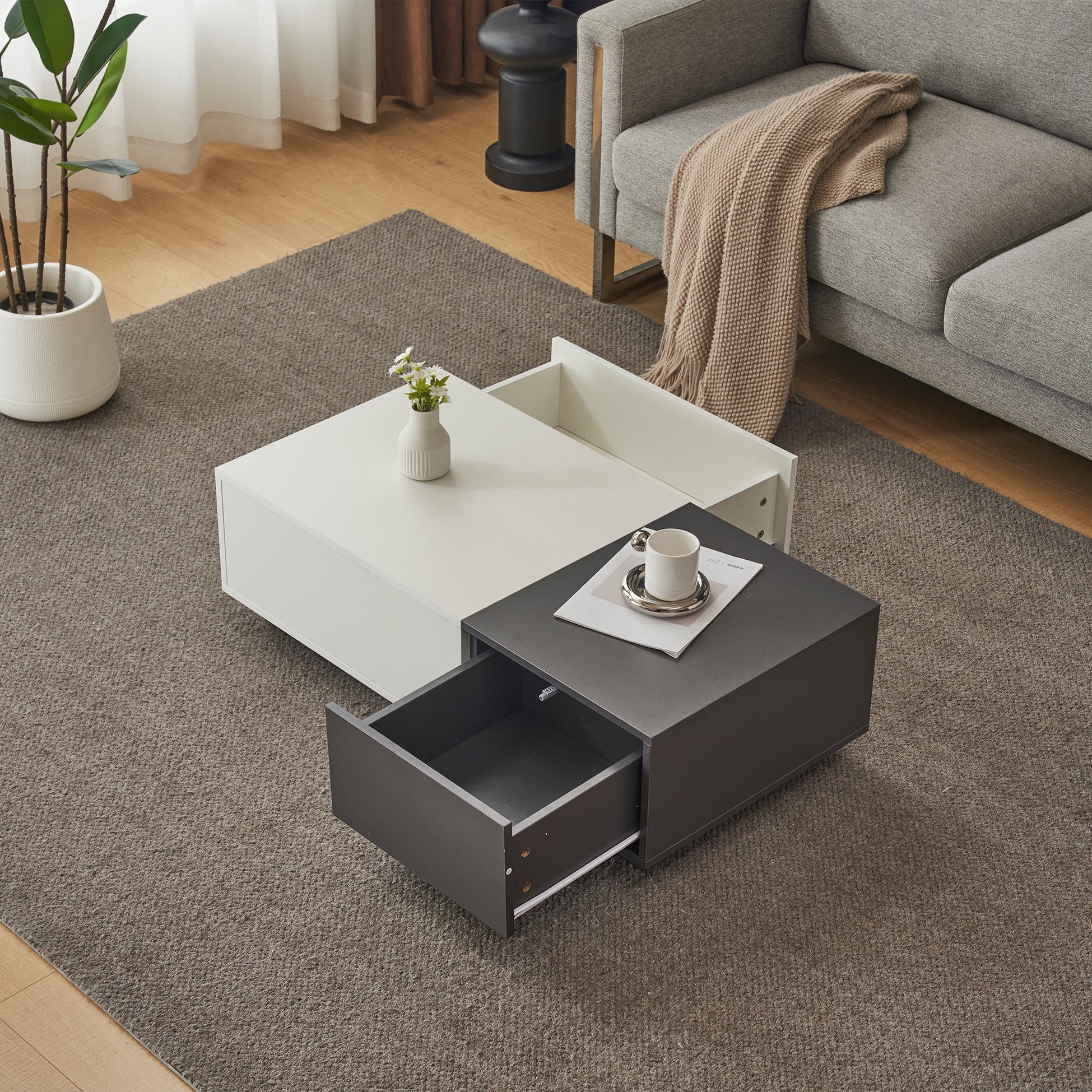Homcom Tavolino Da Soggiorno Con Ripiano Rialzabile In Legno Bianco 100x50x63cm~833 549wt