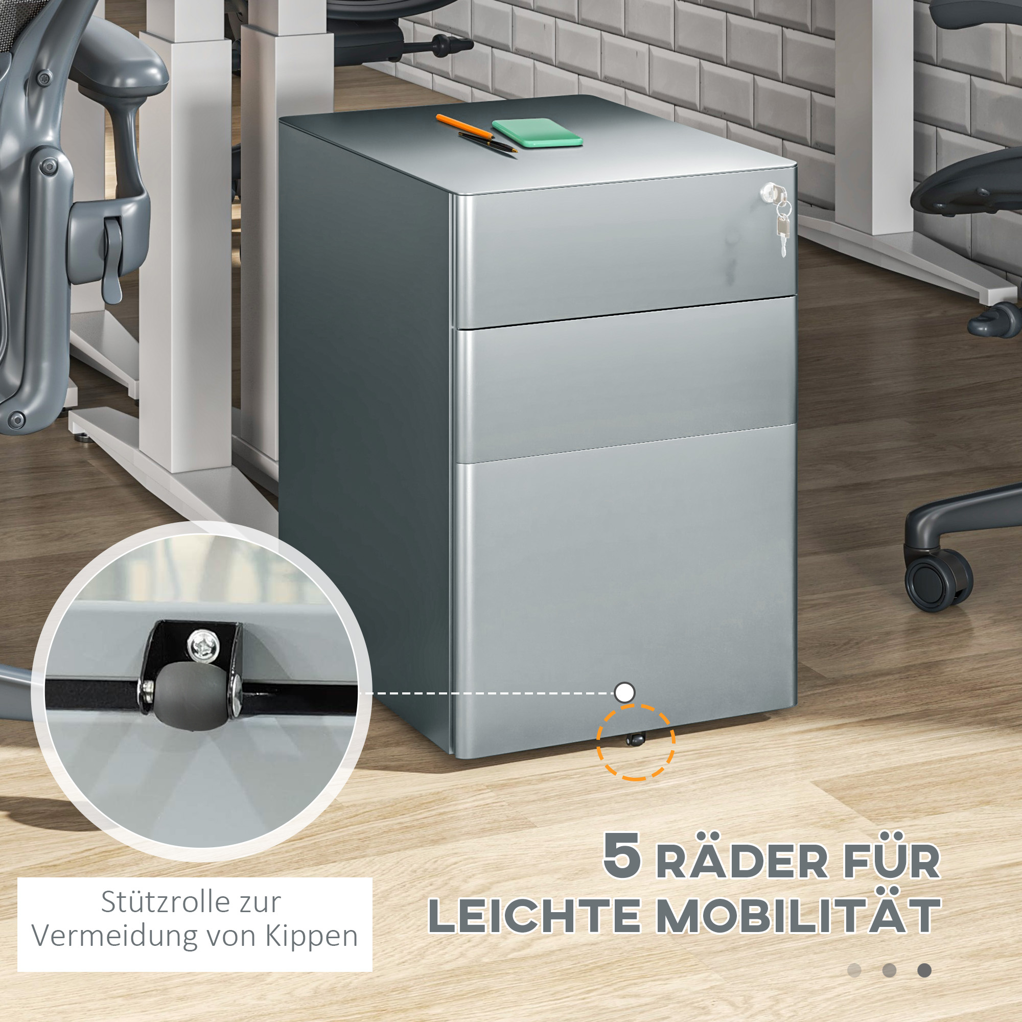 Kleine Archiefkast Met 2 Laden En Slot, Verticale