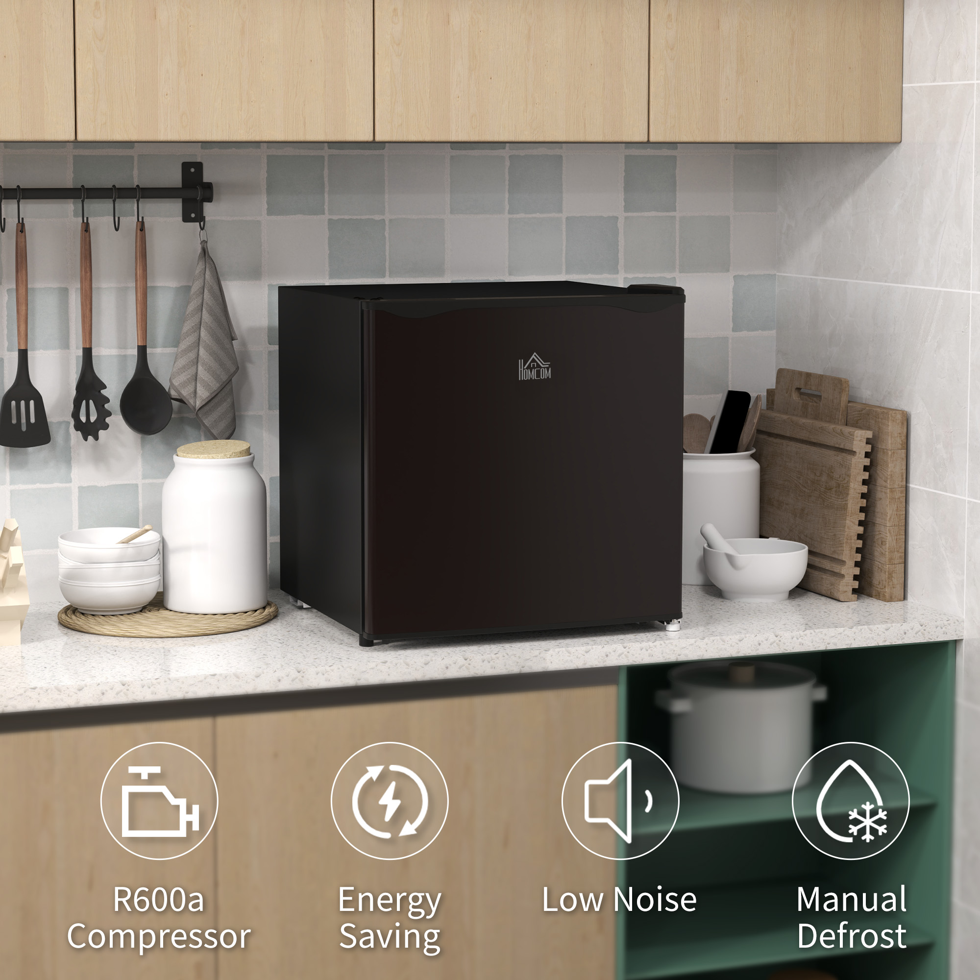 HOMCOM 35L Mini Freezer, -24℃ to -14℃ Temperature Black 8