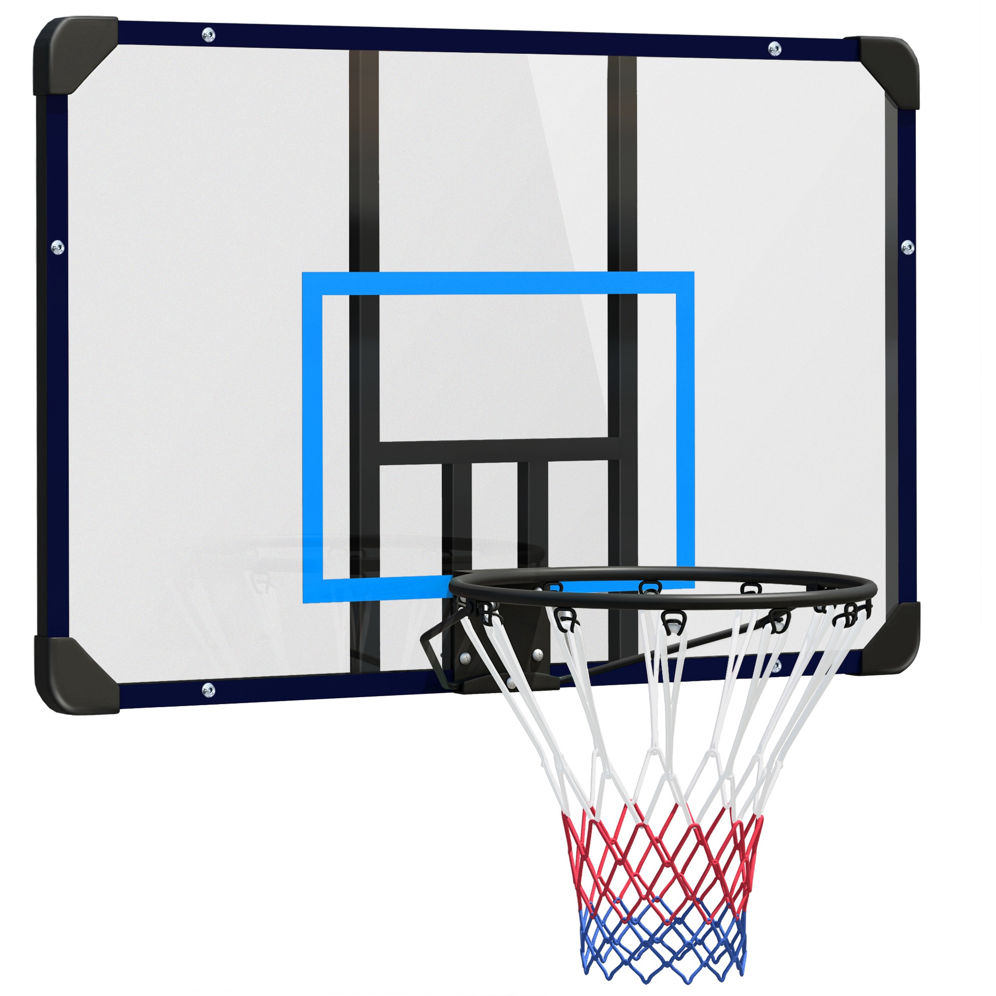 SPORTNOW Canestro Basket da Muro con Tabellone Infrangibile e Cerchio in Acciaio, 113x61x73 cm