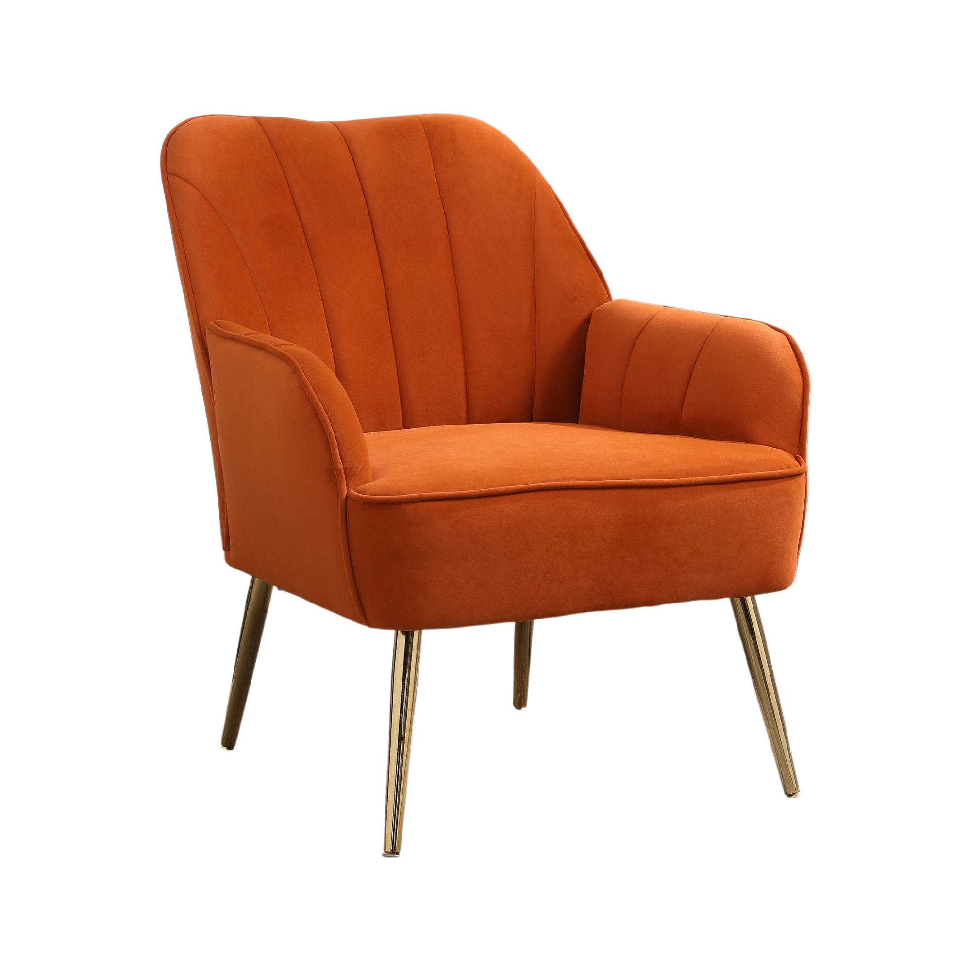 Fotoliu de salon din catifea, Design ergonomic, Portocaliu