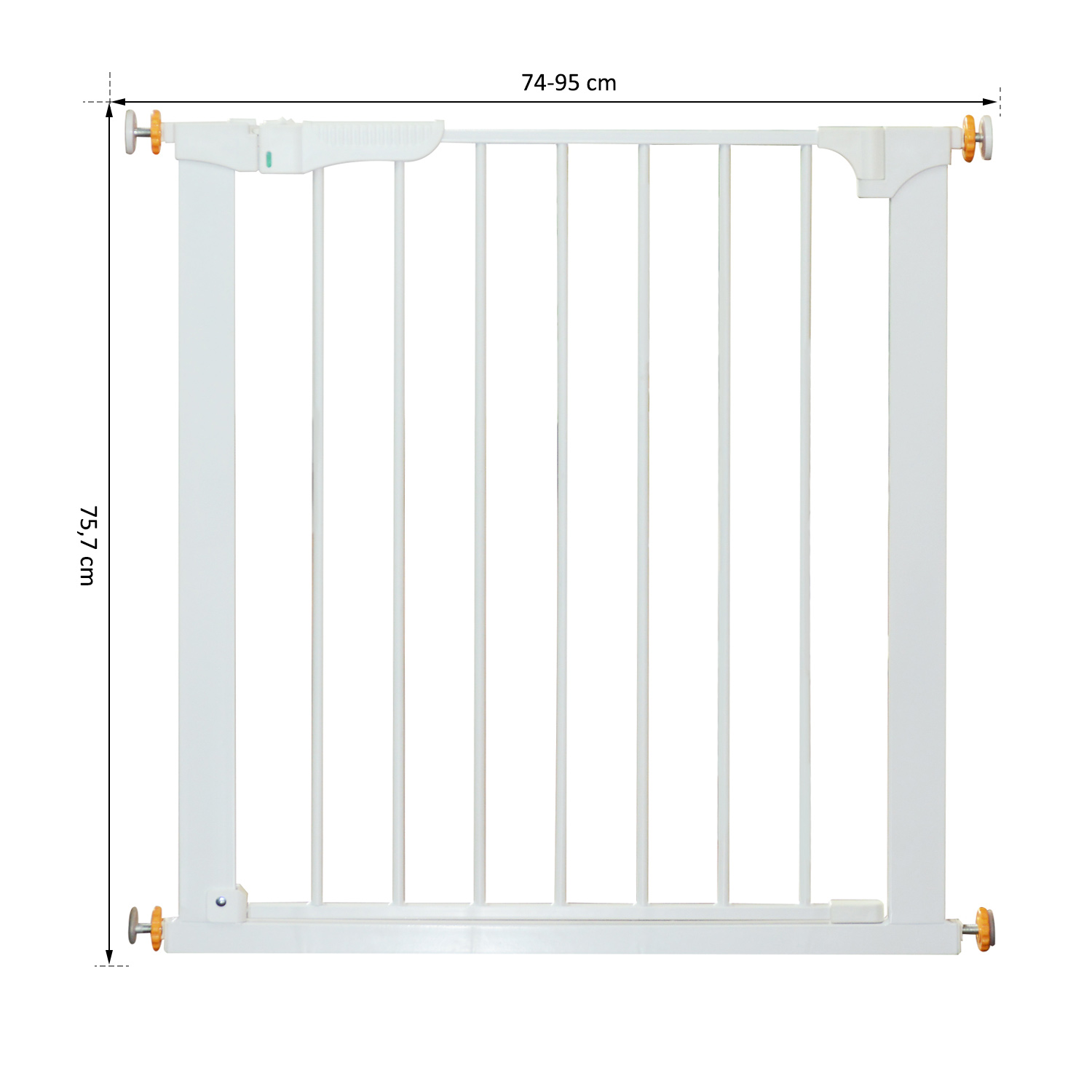 Pawhut Cancelletto Sicurezza Per Bambini E Animali - Espandibile 76-82 Cm, Montaggio A Pressione, Bianco - Foto 6