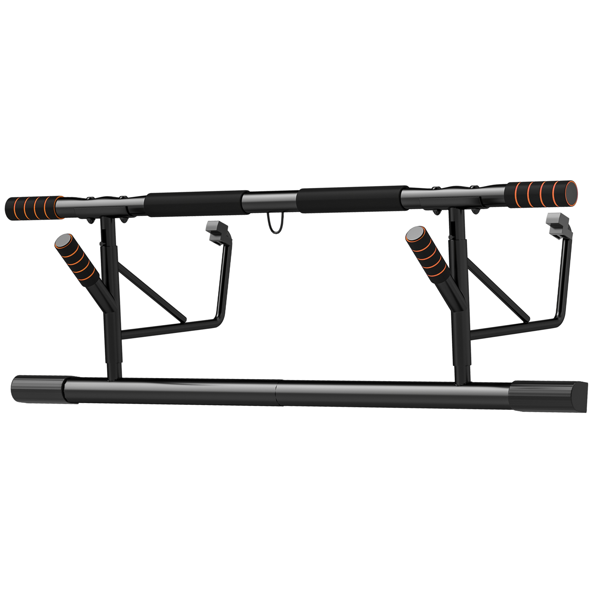 SPORTNOW Barra Multifunzionale Per Trazioni A Muro Con Bande Elastiche – Carico Max 150kg, Adattabile A Telaio Porta 80-100cm E Parete - 3