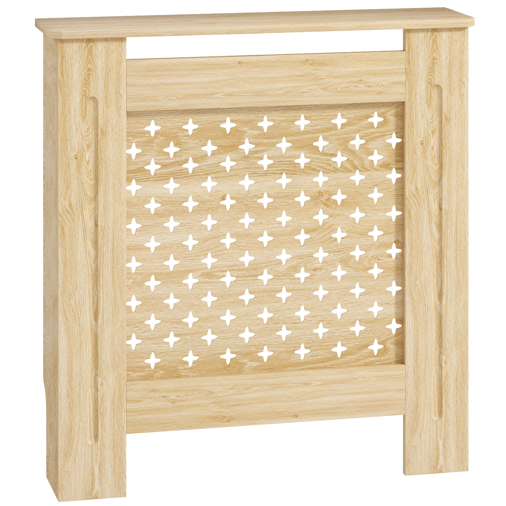 HOMCOM Cubreradiador de MDF Cubierta para Radiador para Salón Dormitorio Pasillo 78x19x82 cm Roble