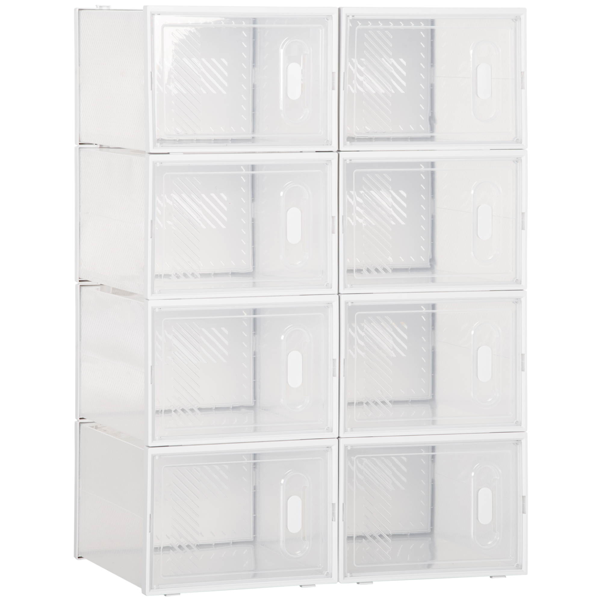 Armadio Scarpiera HOMCOM 111x47x145cm - Modulare, Plastica, Bianco/Nero, Salvaspazio - Foto 11