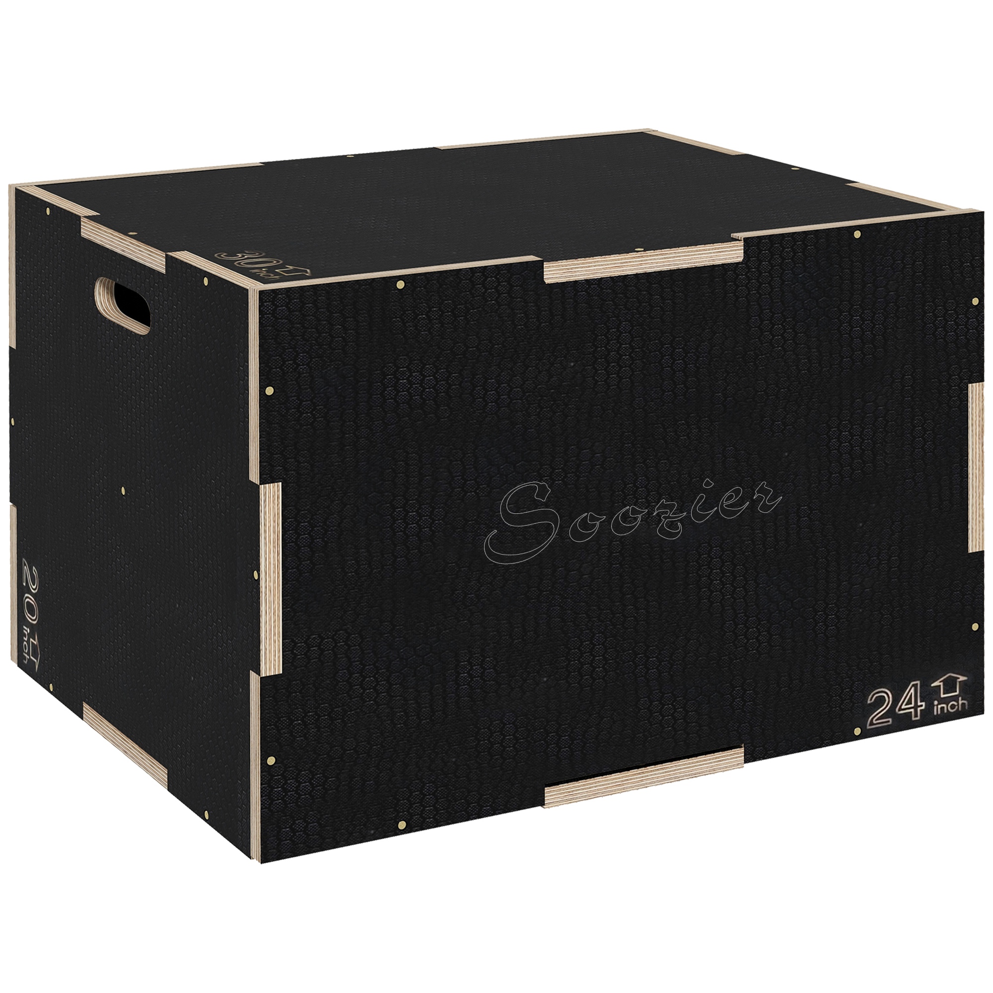 SPORTNOW 3-in-1 Wooden Plyo Box, Anti-Slip Plyometric Jump Platform, Step up Exercise Box w/ Handle Openings for Home Gym Training | Aosom Ireland