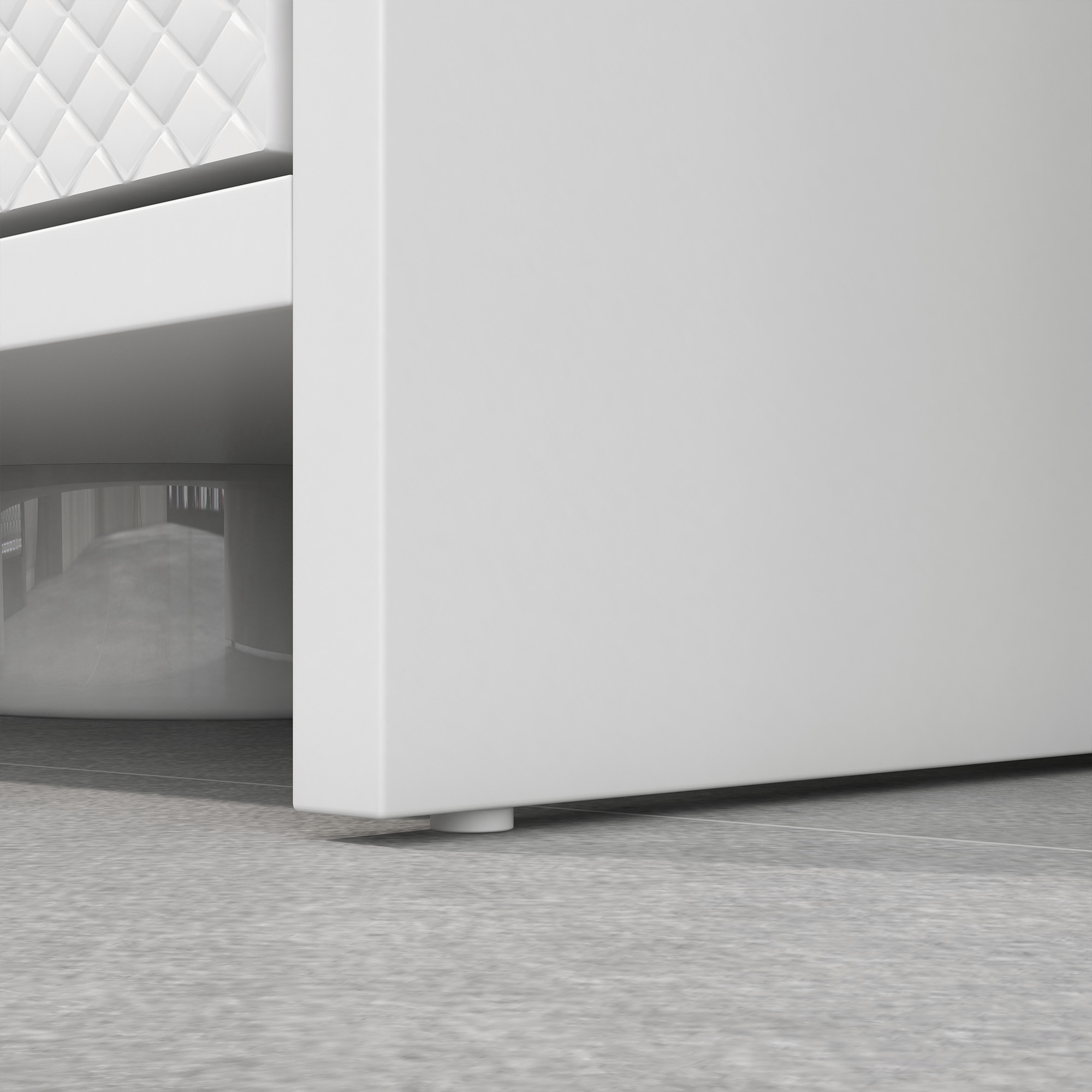  Mobilier Sub Chiuveta pentru Baie cu 2 Usi, Dulap de Baie cu Decupaj in U pentru tevi, 60x30x60 cm, Alb [8]