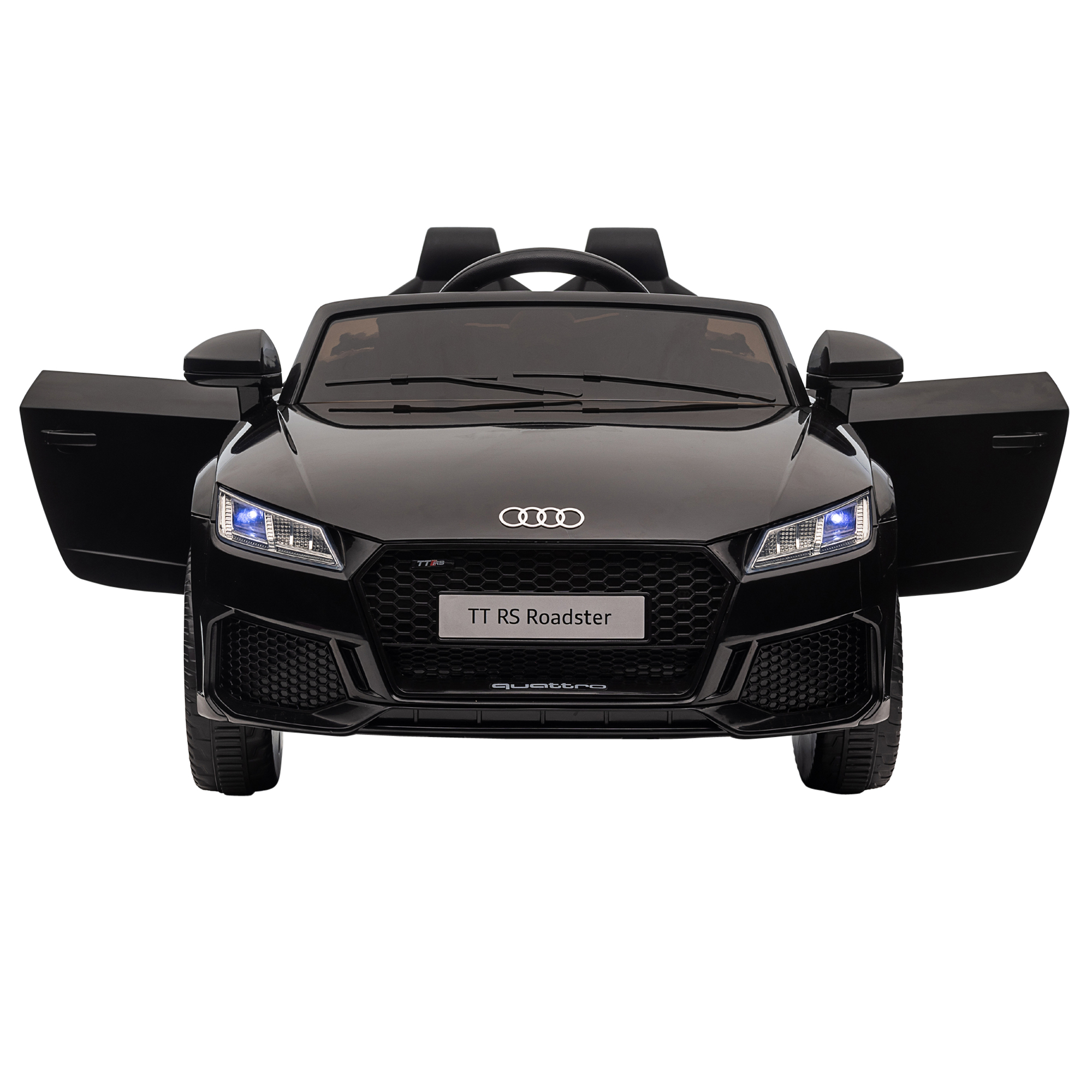 Audi laste elektriauto, 2.4G puldiga, muusikaga, signaaliga, LED-tuledega, USB-ga, lastele vanuses 3-5 aastat, must