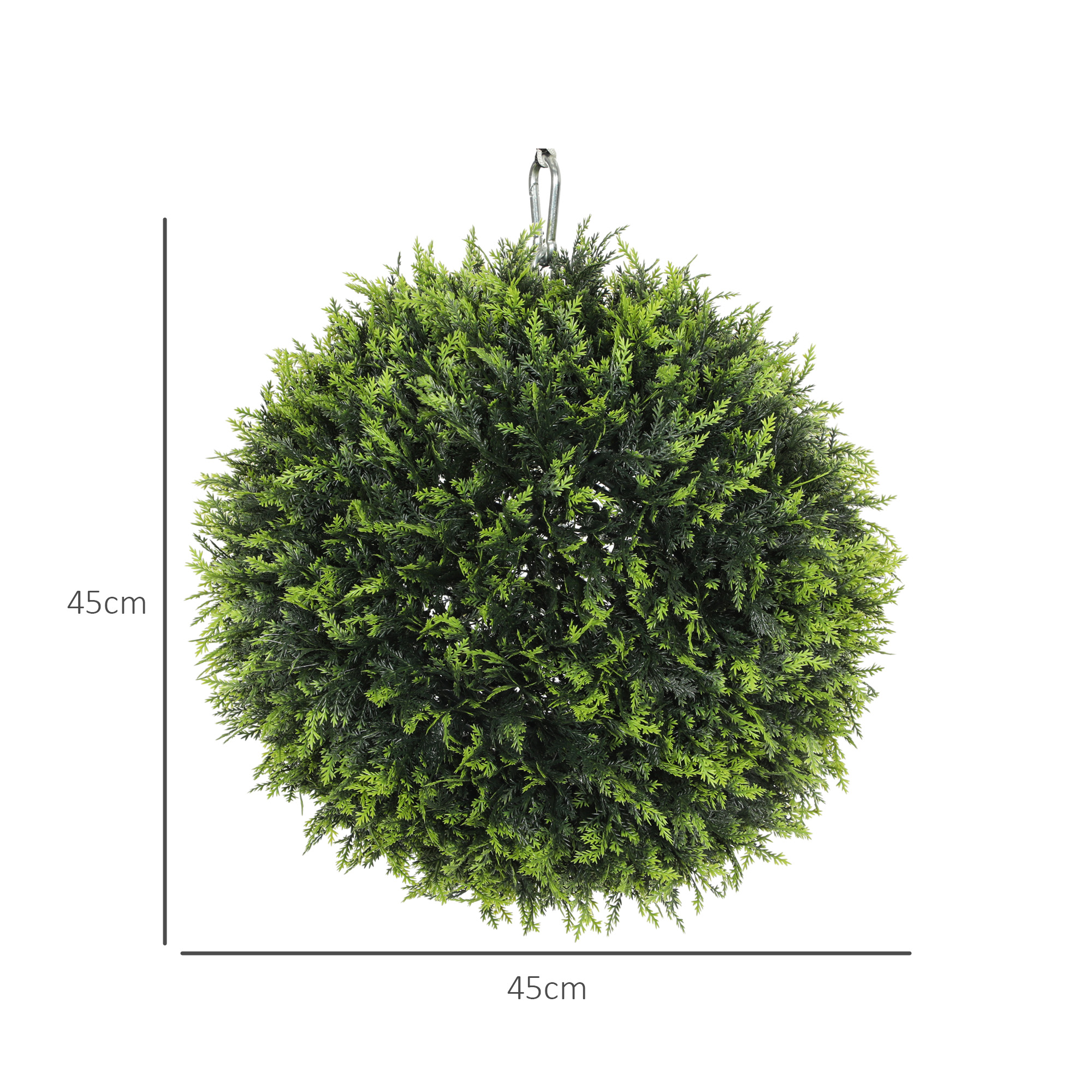 HOMCOM Kunstplanten Set van 2, UV-bestendige Decoratieve Planten, Decor- Planten, Indoor, Outdoor, 45 cm, Groen | Netherlands