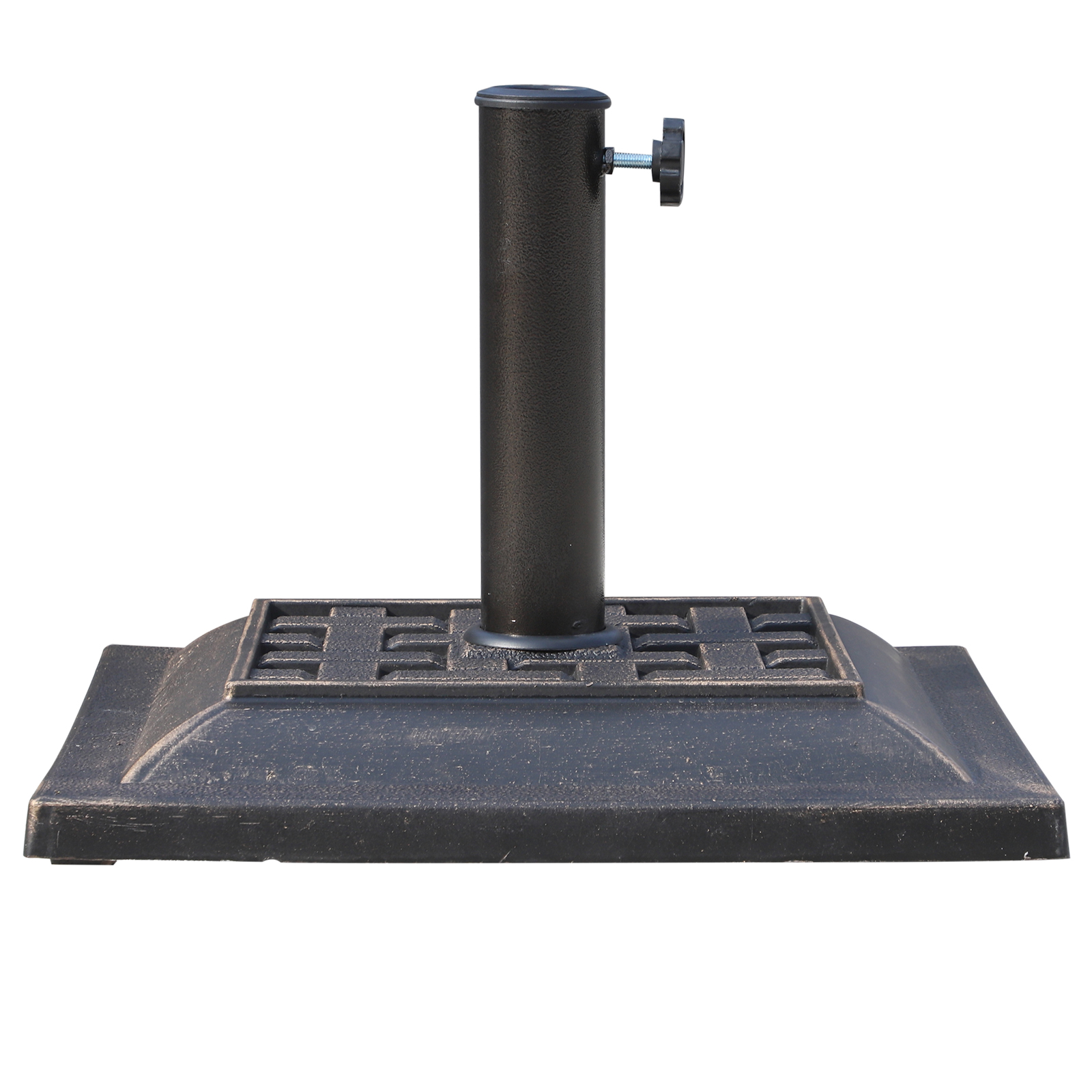 Support de parasol Outsunny Pied de parasol 9kg 38/48mm Résine de polyester Bronze L44 x l44 x H33cm