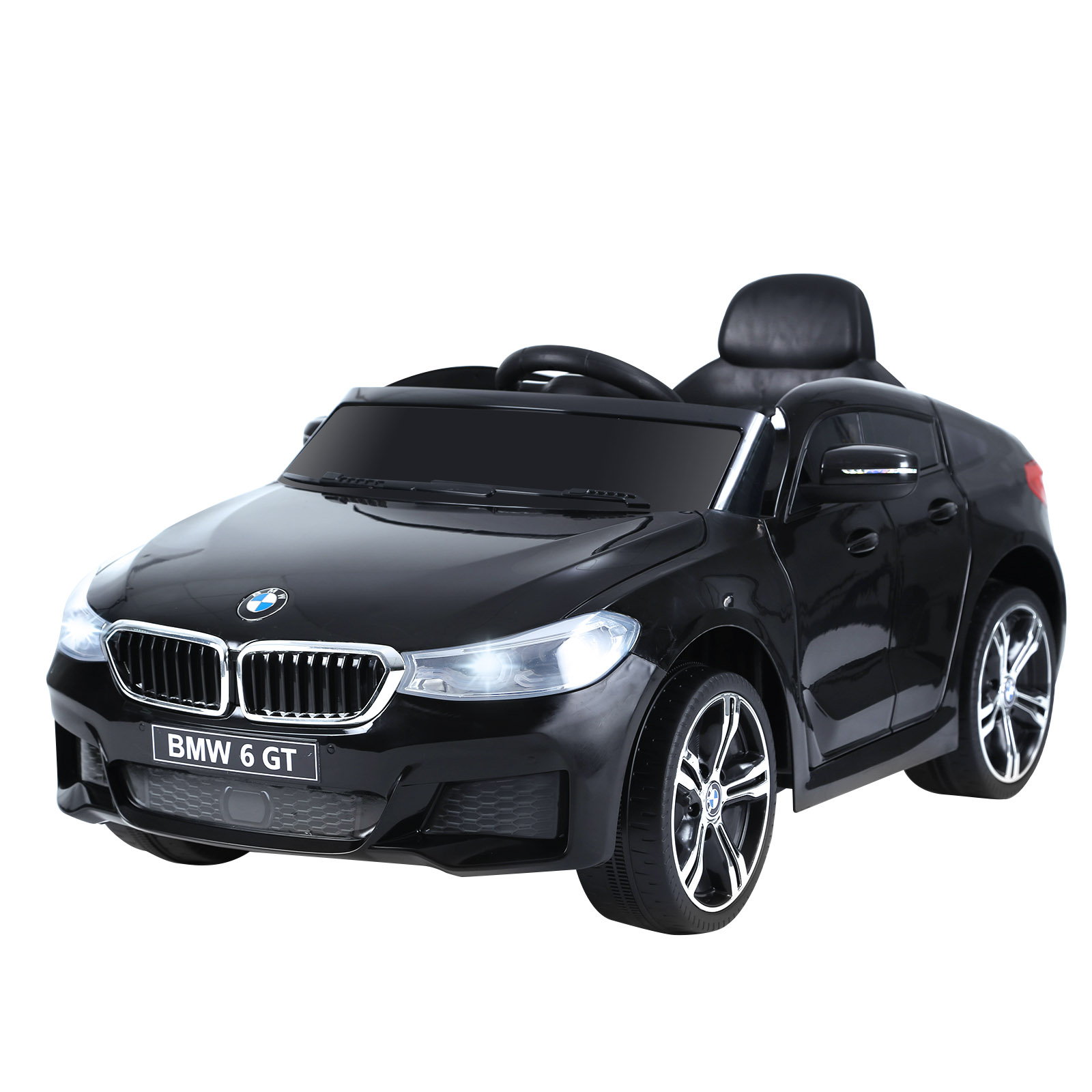 HOMCOM Kinder Elektroauto 6 V 3 Km/h Max. Sound- und Lichteffekte inklusive Fernbedienung Schwarz BMW 6 GT Aosom