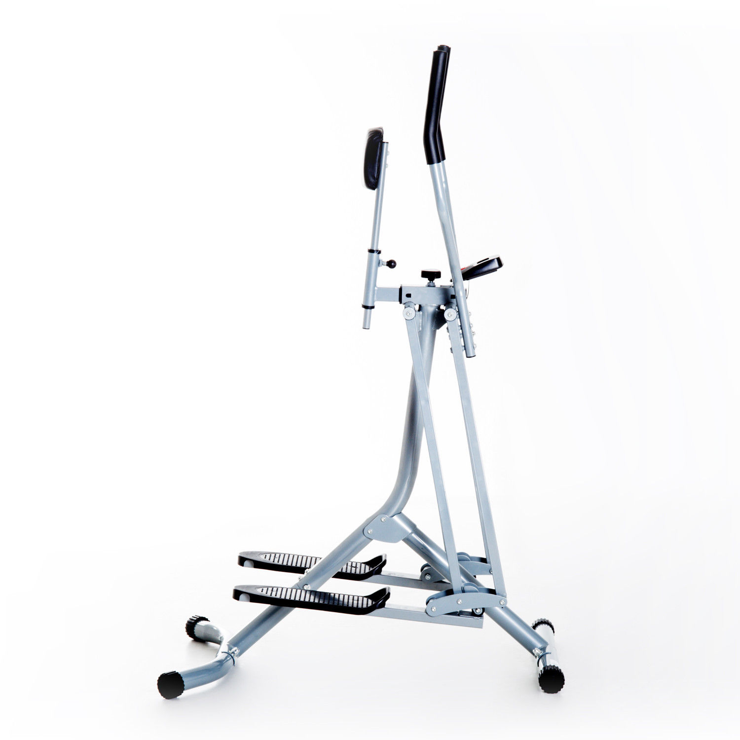 HOMCOM Vélo elliptique, Heimtrainer, écran LCD, coussin de poitrine ajustable, acier, Gris, 96 x 60 x 152cm
