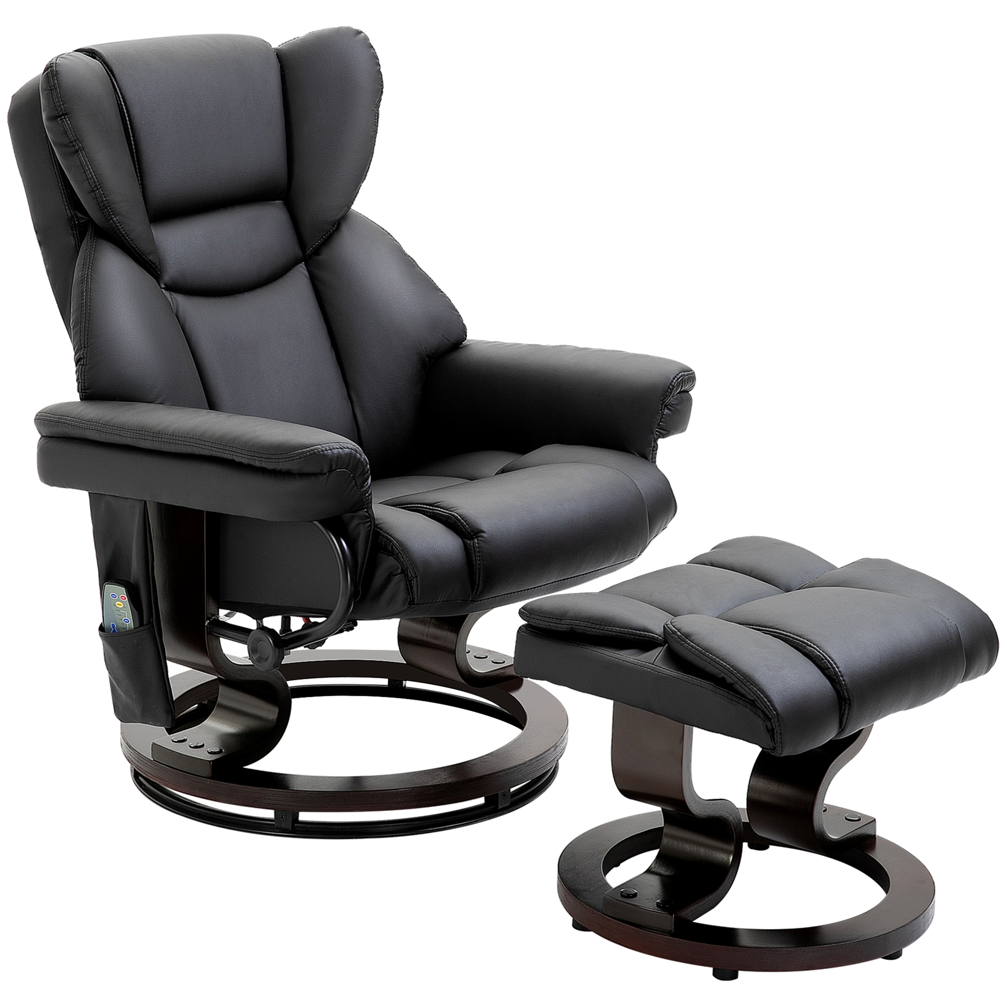 Fauteuil relax HOMCOM avec fonction de massage, repose-pieds, fonction inclinable, Similicuir 79 x 82 x 101 cm