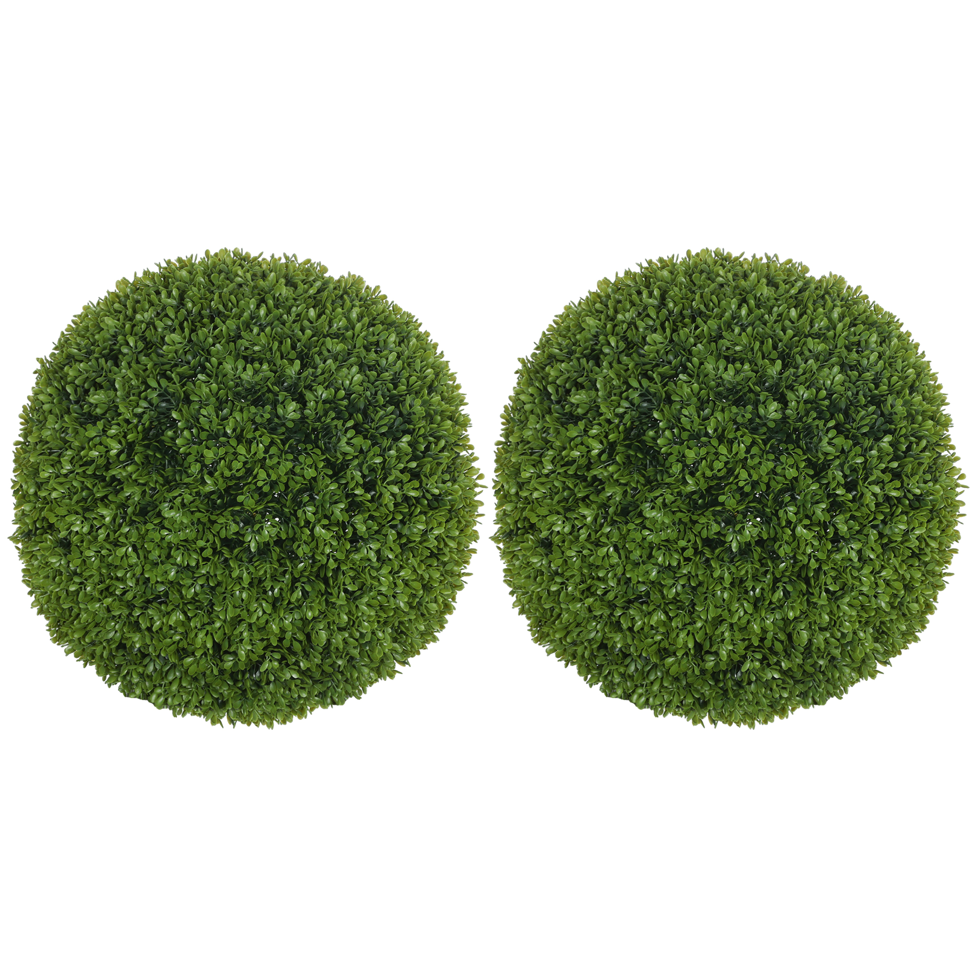 HOMCOM Set van 2 Buxusbollen, Kunstplanten, Kamerplant met UV-bescherming, Decoratie-Plant, voor Indoor, Outdoor, Groen