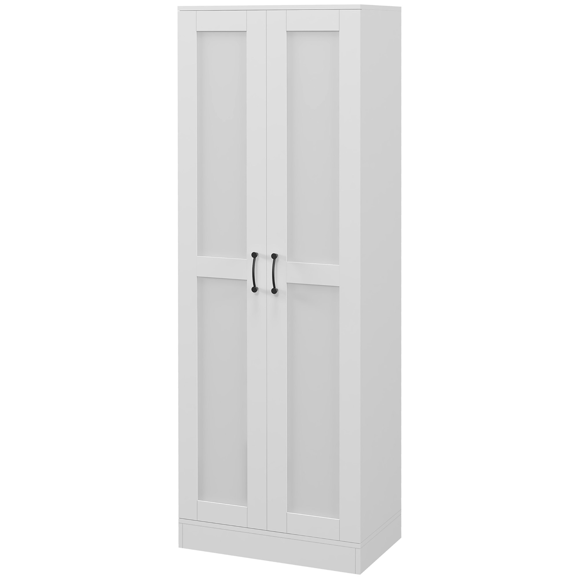 HOMCOM Schrank 2 Türen Aufbewahrungsmöbel mit 4 Regalen, zeitgenössischer Stil, multifunktional für Schlafzimmer, Büro, Küche, 60L x 36,5B x 175H cm, weiß Aosom