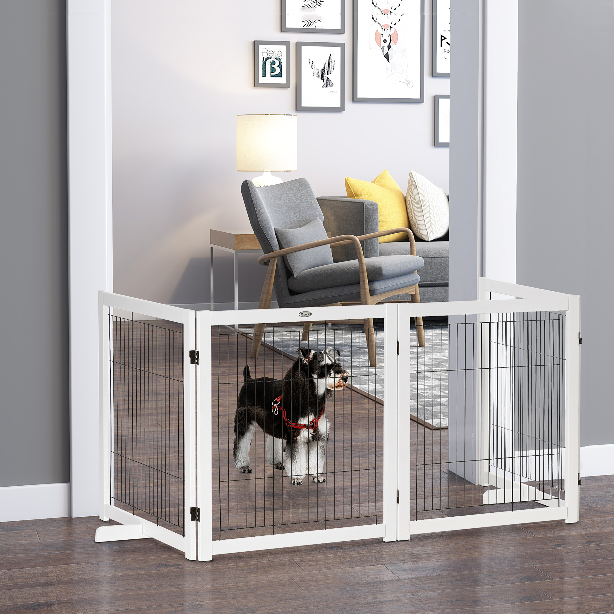 PawHut Barri re De Protection En Bois Pour Porte Pour Chiens Barri re PawHut Barri re De Protection En Bois Pour Porte Pour Chiens Barri re