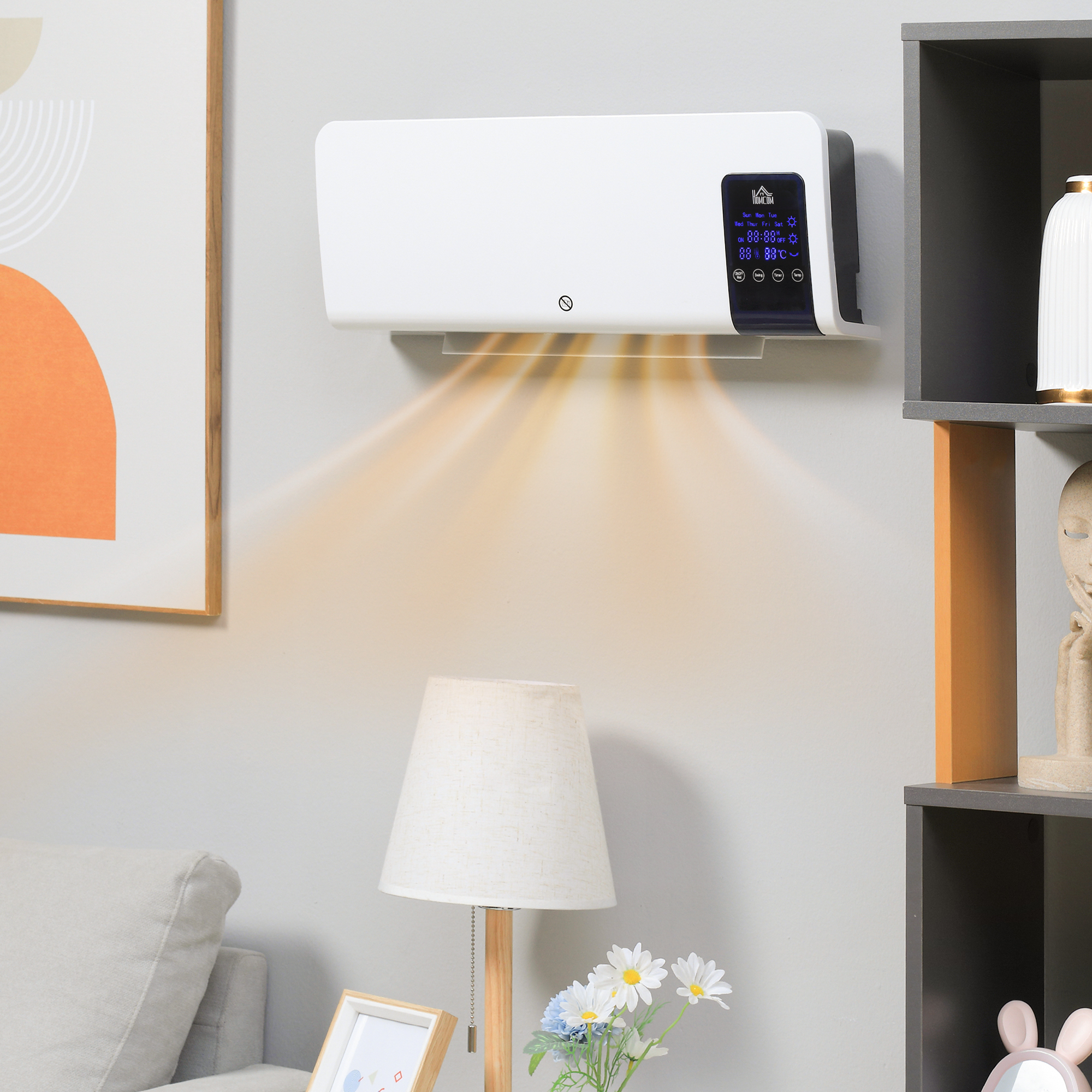 HOMCOM Wandheizlüfter elektrische Keramik-Heizung PTC - 1000 W / 2000 W mit günstig online kaufen