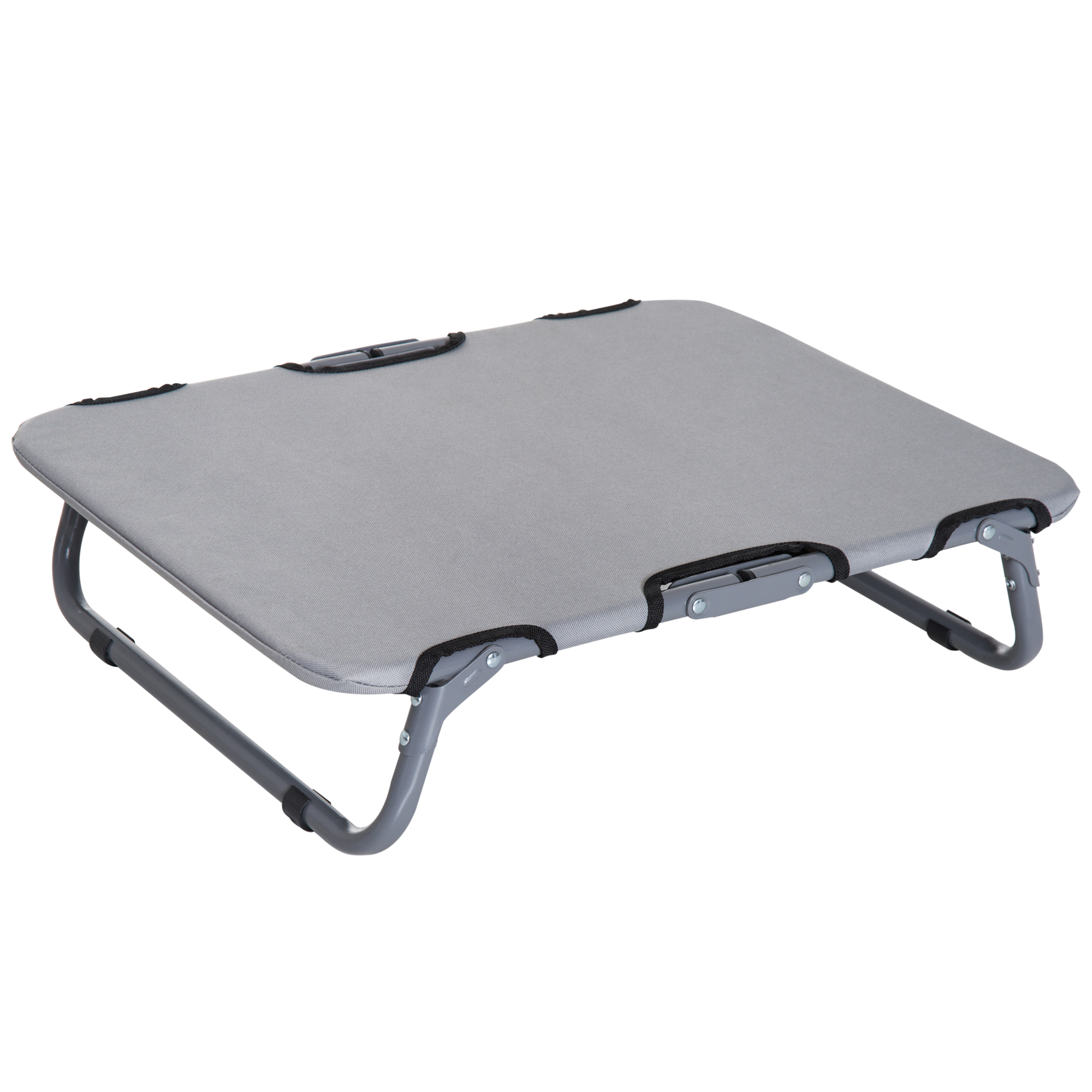 PawHut Lit pour Chien d'Extérieur Lit Pliable pour Animaux de Compagnie Lit pour Chien de Haute Qualité en Métal et Tissu Oxford Gris 59 x 46 x 15 cm