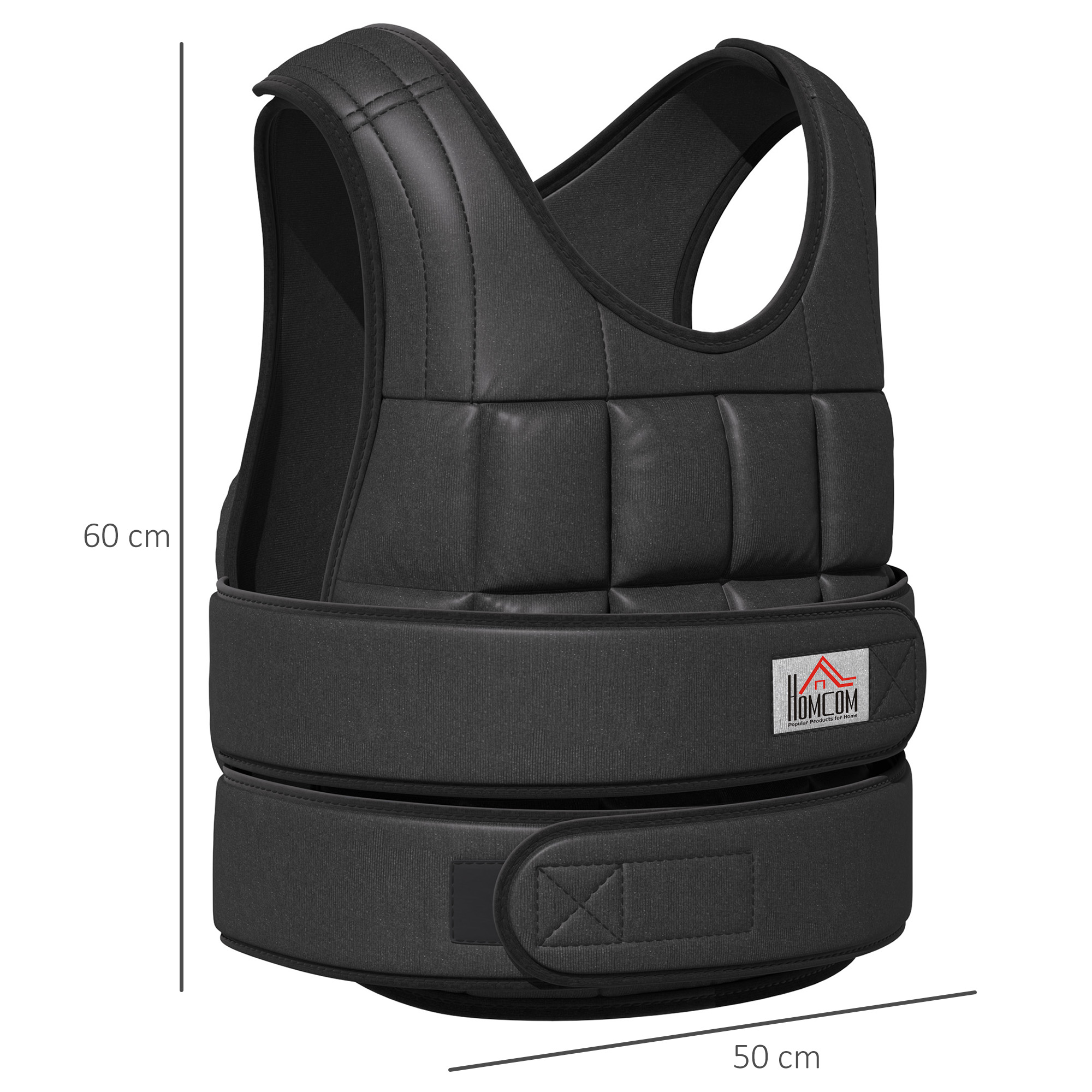 Gilet De Poids Lesté – Noir – 10.32 Kg – Course Et Fitness – Tissu Oxford Respirant