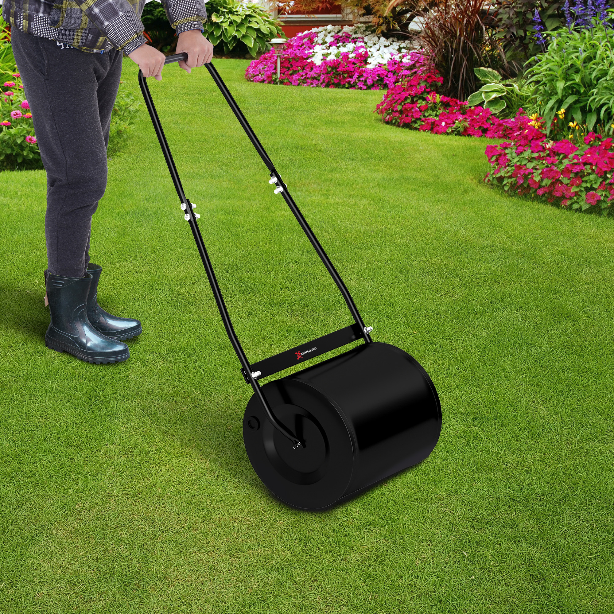 Outsunny Rasenwalze aus Stahl mit Griff dim. 47L x 32B x 105H cm maximale B günstig online kaufen