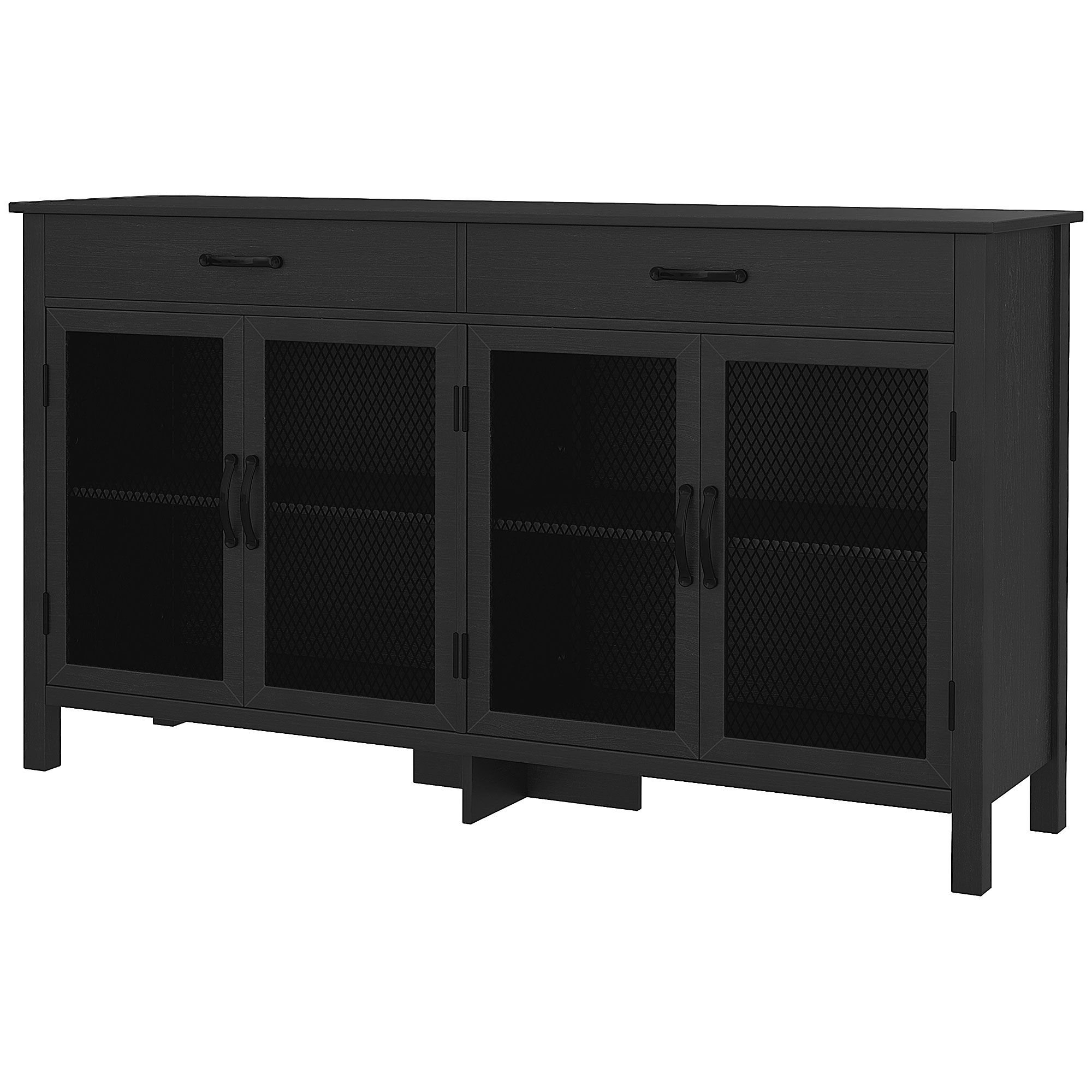 Homcom Lowboard-Schrank Mit 4 Türen, Verstellbaren Regalen Und 2 Schubladen Für Wohnzimmer, Küche, Esszimmer - Industrieller Stil - 150 X 40 X 85