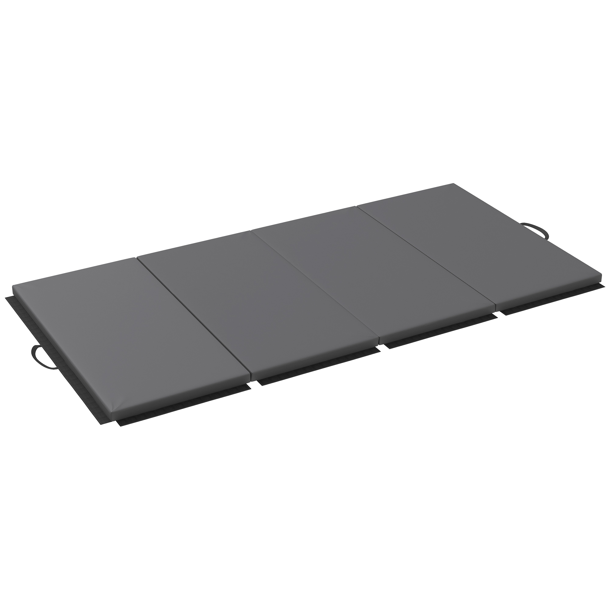 HOMCOM Faltbare Gymnastikmatte, dicke Gymnastikmatte, 240 x 120 x 5 cm, mit Griff, Bodenmatte für Yoga, MMA, Sport, Fitness, Pilates, synthetischer Bezug, Grau Aosom