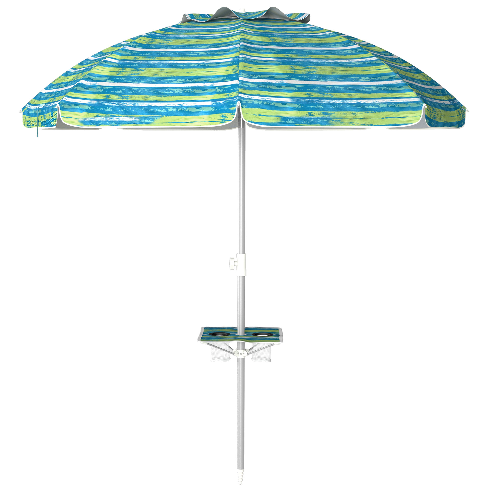Outsunny Strandsonnenschirm neigbarer Sonnenschirm Außenschirm rund Ø 190 c günstig online kaufen