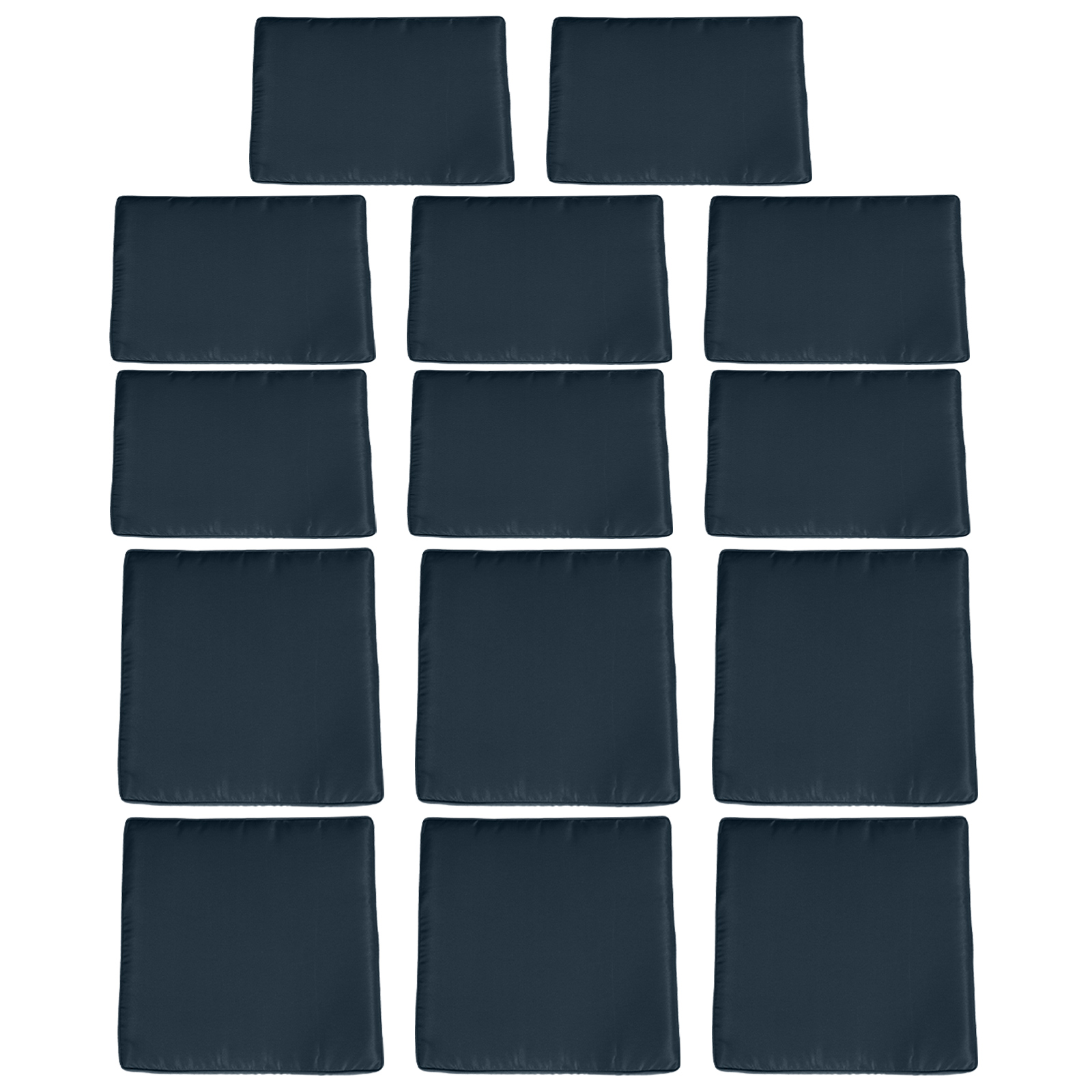 Outsunny Set mit 14 Ersatzbezügen für Gartenmöbelkissen - 6 Sitzkissenbezüge, 8 Rückenkissenbezüge - Bezüge mit Reißverschluss aus wasserabweisendem blauem Polyester Aosom