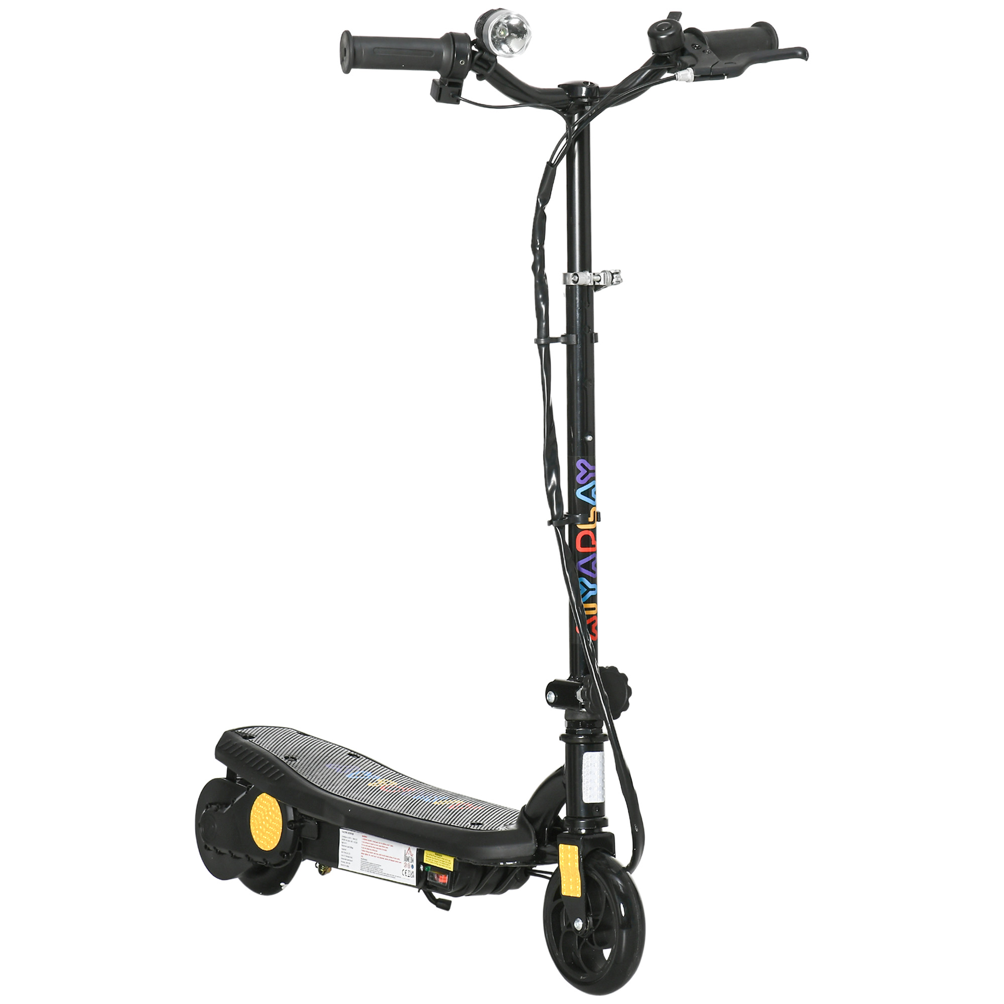 HOMCOM Elektrischer Tretroller 120 W klappbar für Kinder 7-14 Jahre 12 km/h max. Reichweite 10 km max. Schwarz Aosom
