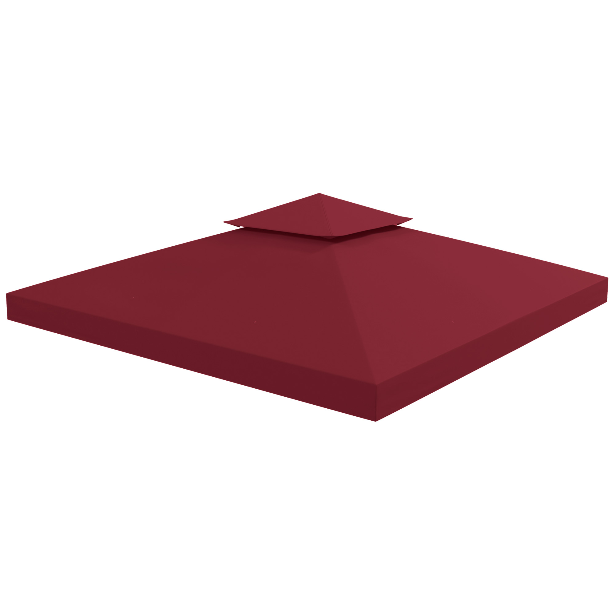 Outsunny Ersatzdach für Pavillon, Gartenpavillon Zelt 3 x 3 m, Polyester dichtes 180 g/m² rot Aosom