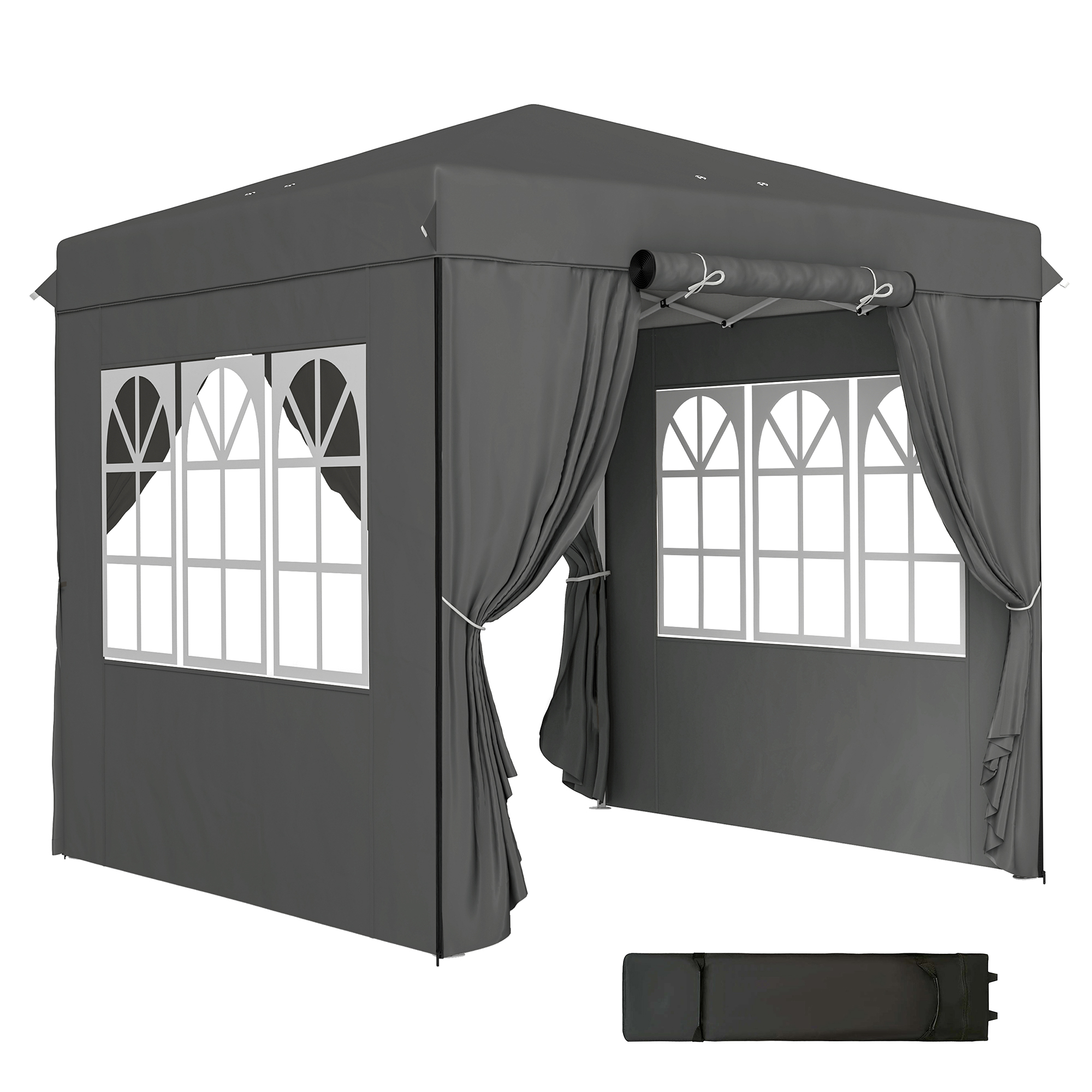 Outsunny Barnum Tuinpaviljoen, 2,5 x 2,5 m, opvouwbaar, in hoogte