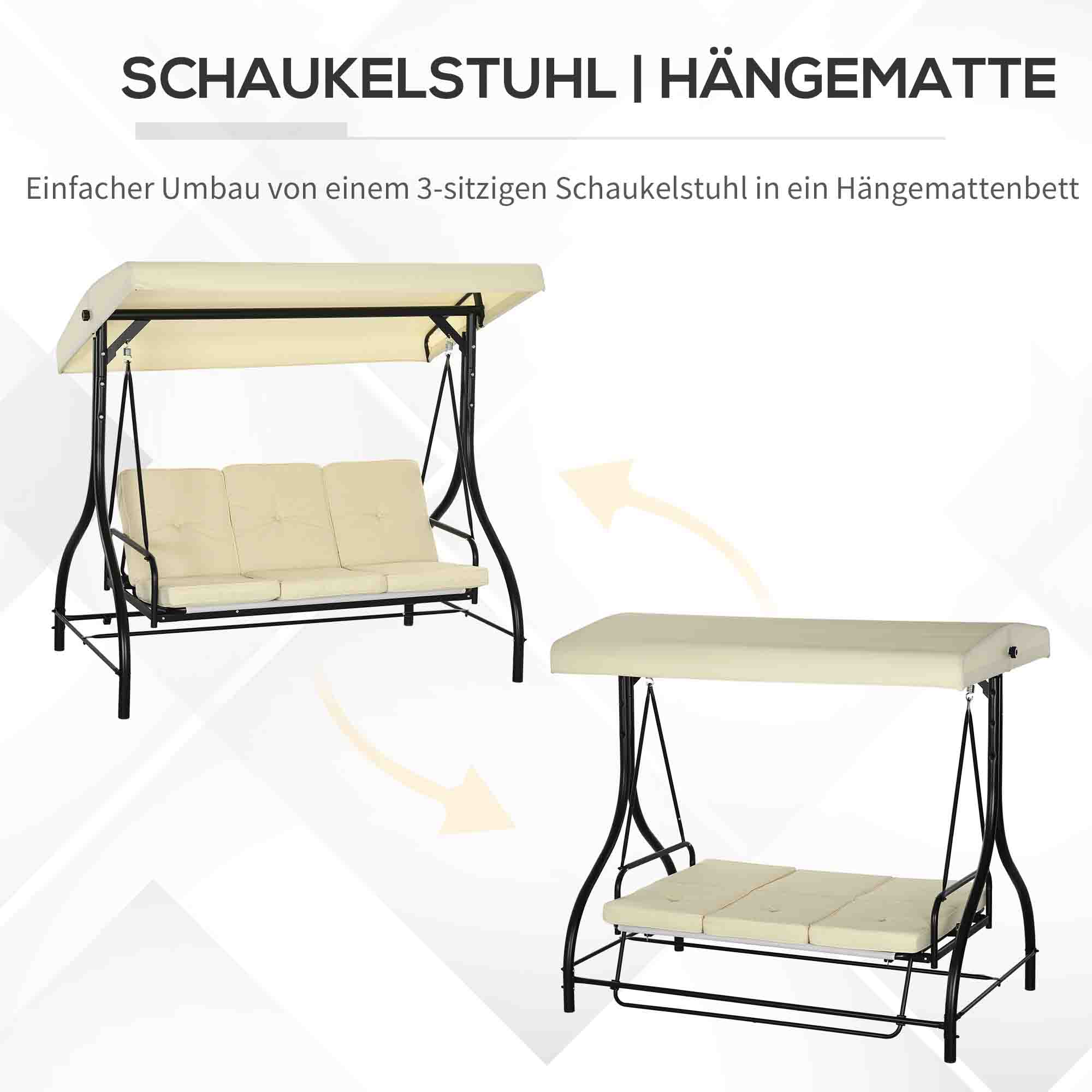 Angerer Beschermhoes voor schommelbank, 3-zits, beige, 210x145x150 cm