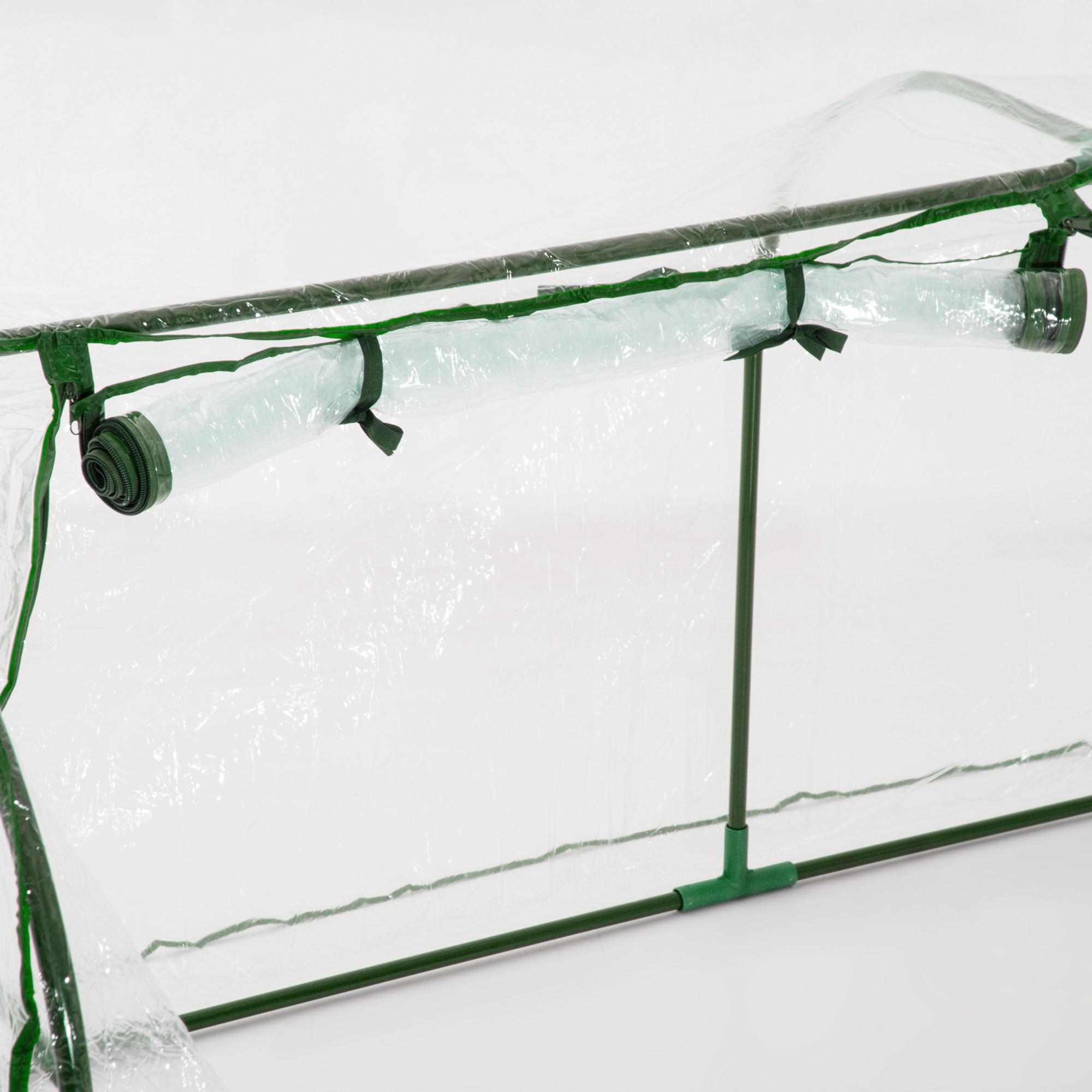 Outsunny Set of 2 Tunnel Greenhouse, Green Grow House with Roll-up Door, Steel Frame, Plastic Cover for Garden, Outdoor, 200 x 100 x 80cm, Clear 9