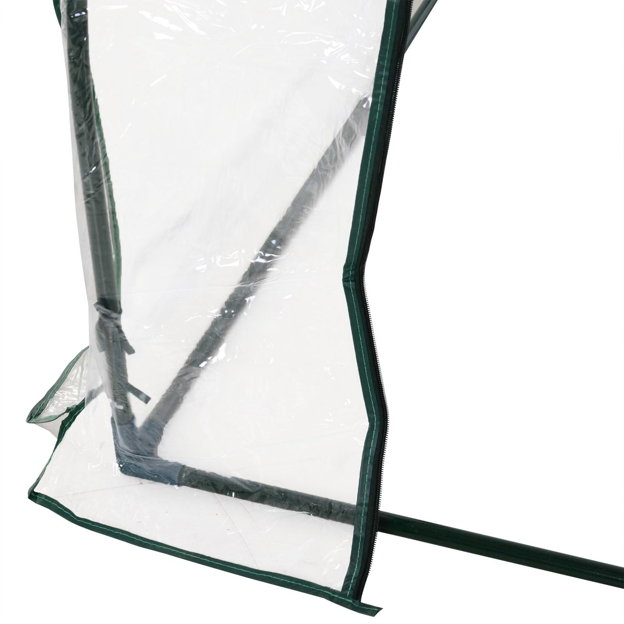 Outsunny Set of 2 Tunnel Greenhouse, Green Grow House with Roll-up Door, Steel Frame, Plastic Cover for Garden, Outdoor, 250 x 100 x 80cm, Clear 9