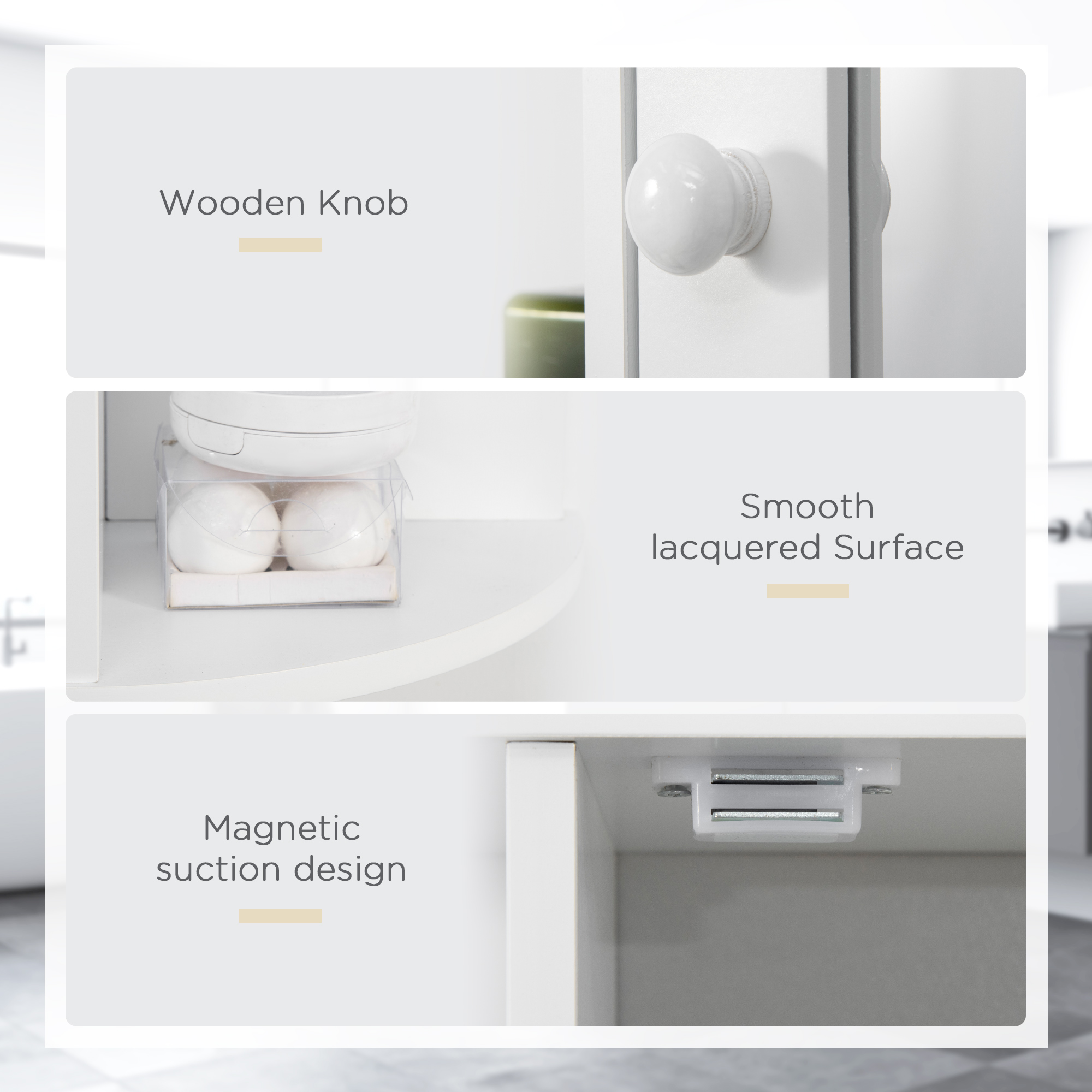 HOMCOM Wall Mounted Bathroom Cabinet with Mirror Single Door Storage Organizer 2-tier Inner Shelves White 4