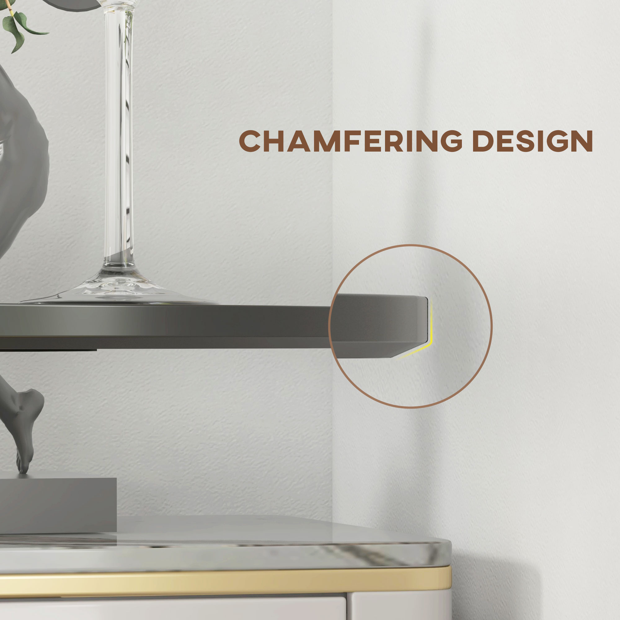  Masa De Bucatarie Moderna Inalta, Cadru De Otel [7]