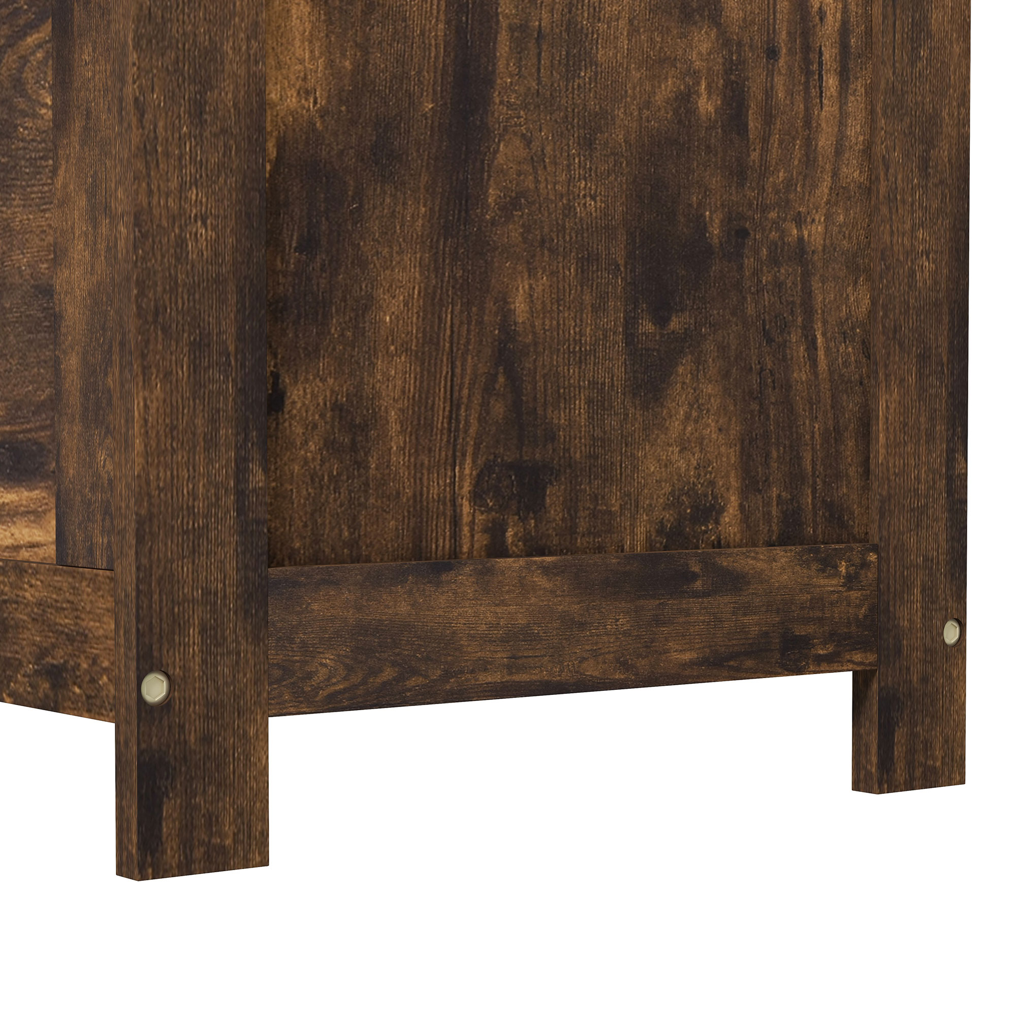 HOMCOM Storage Chest, Modern Storage Trunk with 2 Safety Hinges and Cut-out Handles, Wooden Toy Box for Living Room, Entryway, 76 x 40 x 48 cm, Rustic Brown 9