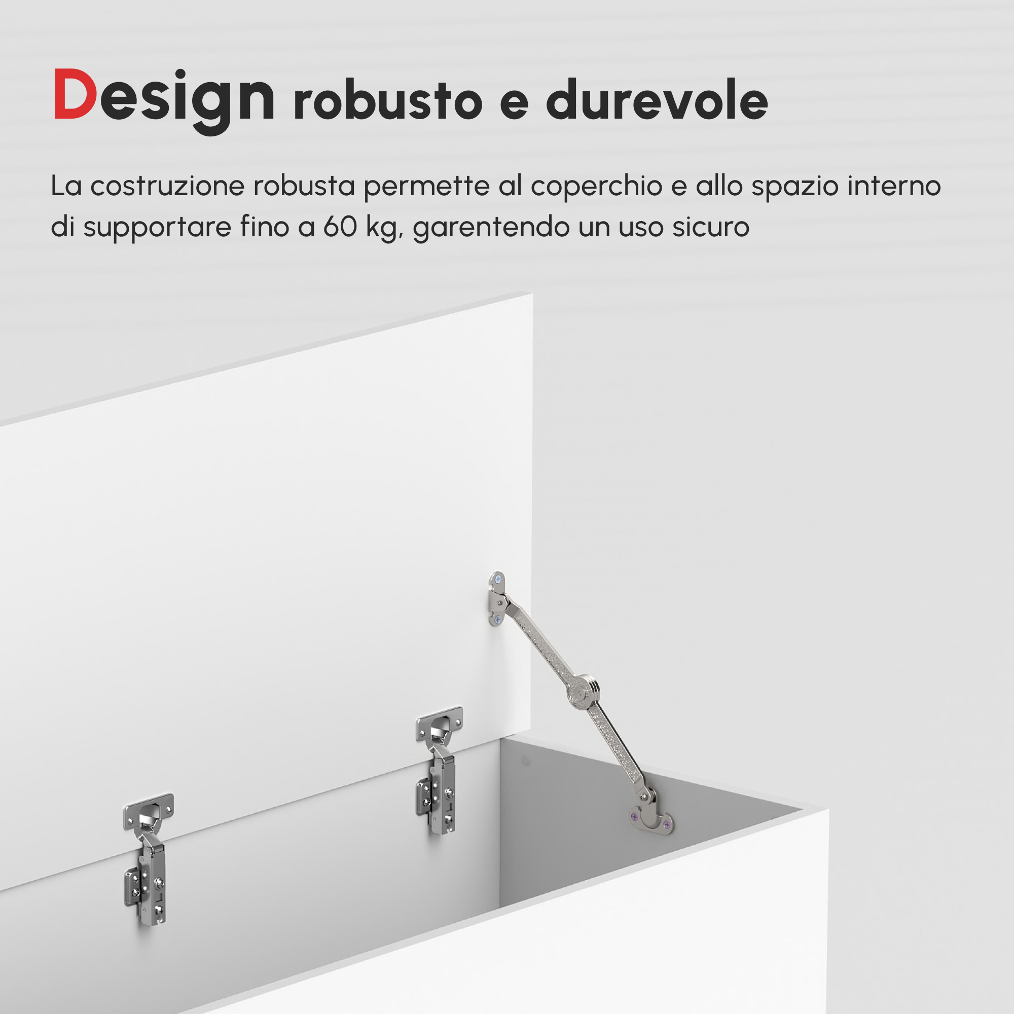 HOMCOM Panca Contenitore In Legno MDF Bianco - Multiuso Con Blocco Di Sicurezza - Foto 3