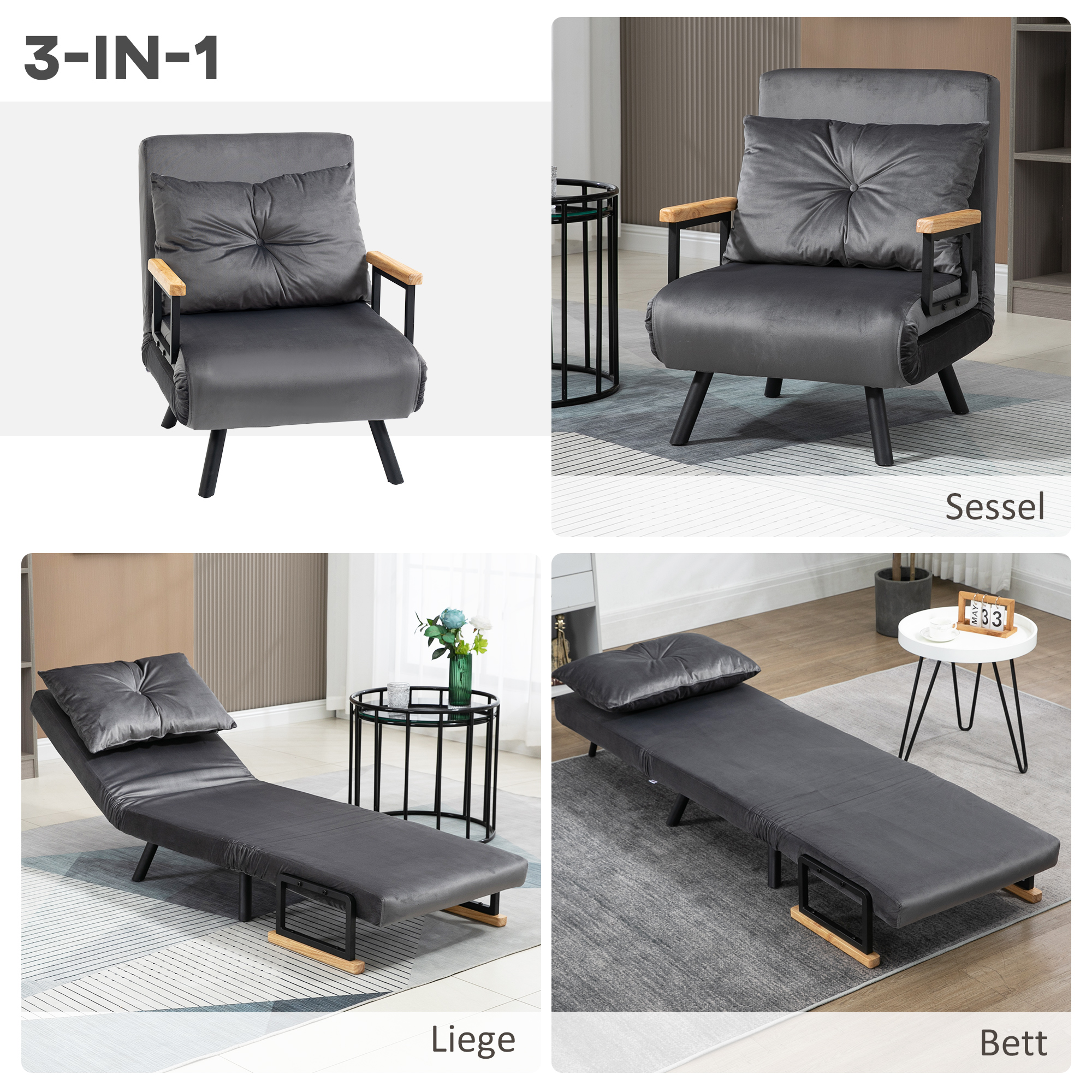 Skandinaavia disainiga lamav tugitool, lounge-tool, lugemistool. Sisaldab nööpidega kaunistatud patja, must + naturaalne.