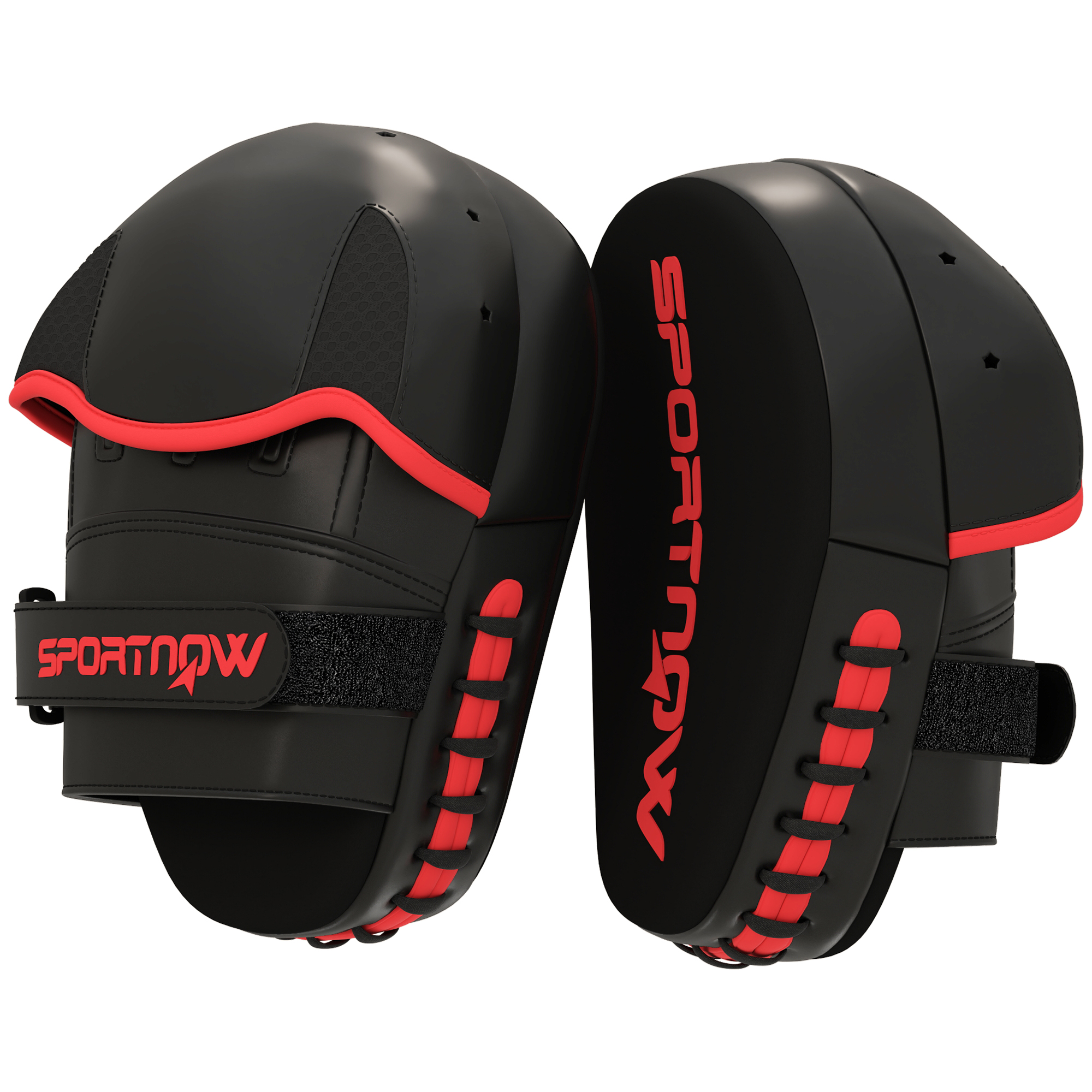 SPORTNOW Manopla de Boxeo Paos Muay Thai MMA Curvadas para Entrenamiento Karate Taekwondo Kickboxing Training Negro