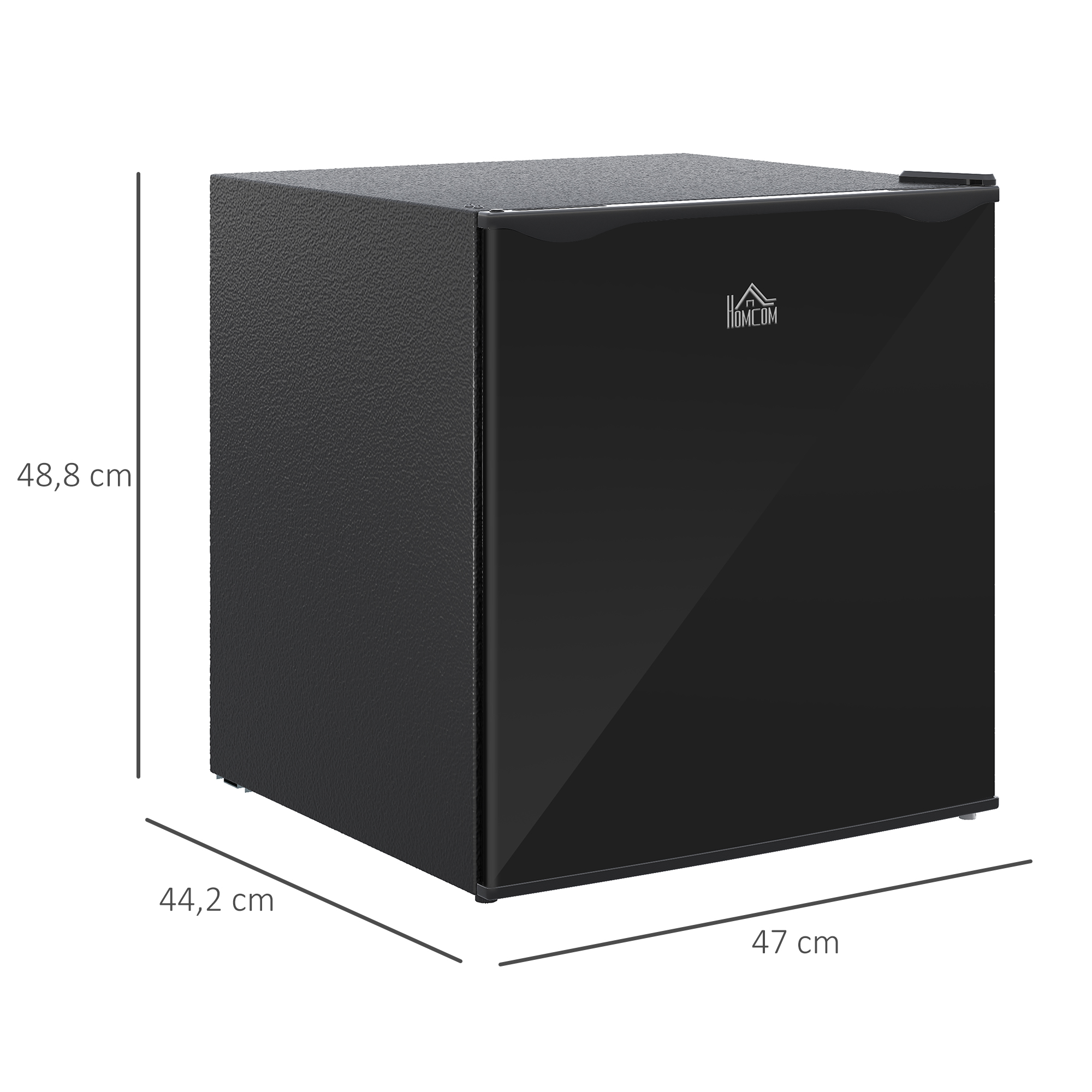 HOMCOM Mini-Gefrierschrank 35 L – Freistehend, -14 Bis -24°C, 5-stufig Regelbar, R600a-Kompressor, Leise & Sparsam – Inkl. Eisschaufel & Eiswürfelbehälter – Silber, 47x44,2x48,8 Cm