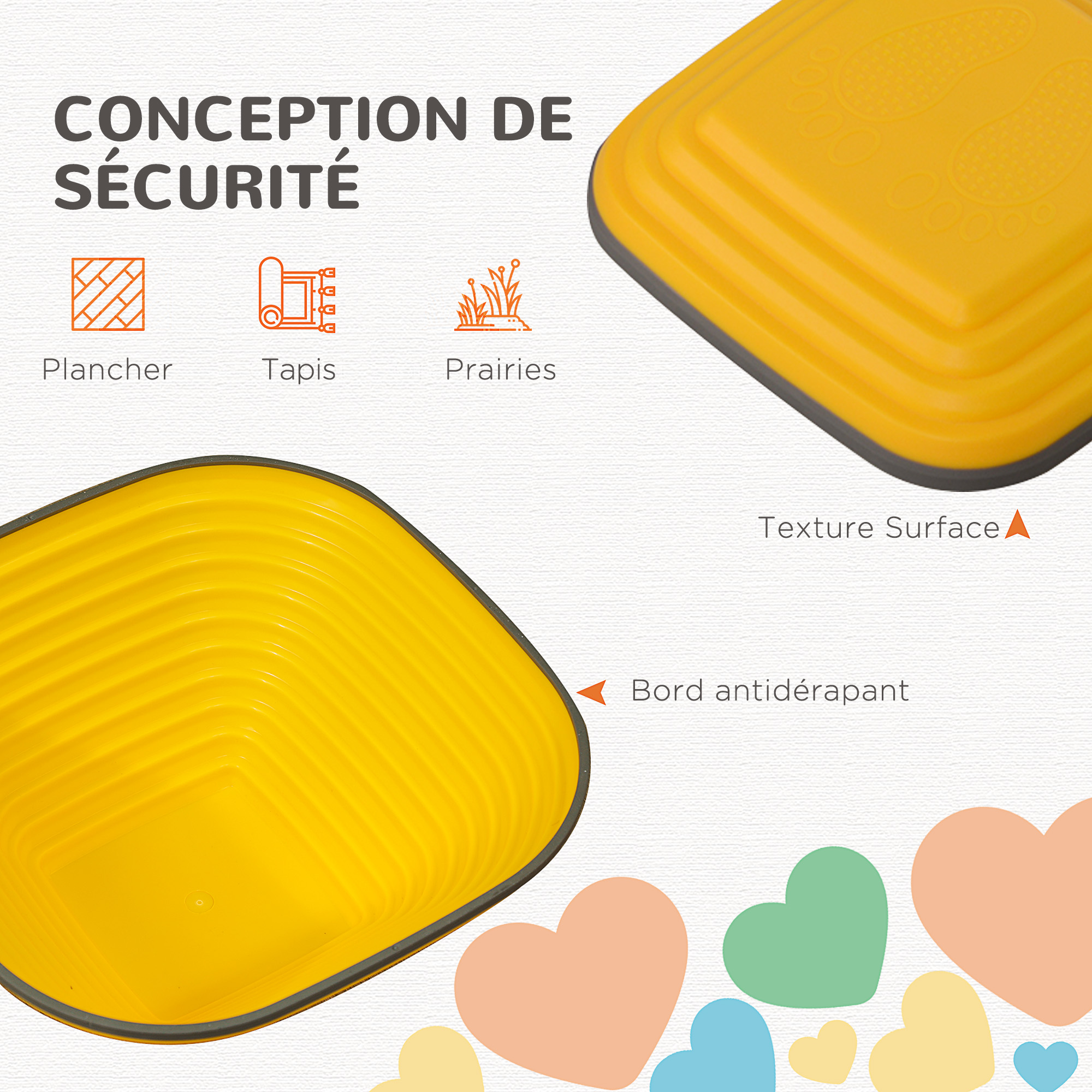 Tremplin D'équilibre En EVA Jaune - 23x15x7,5 Cm - Antidérapant, Pour Enfants, école, Jeu Sensoriel, Coordination - 6