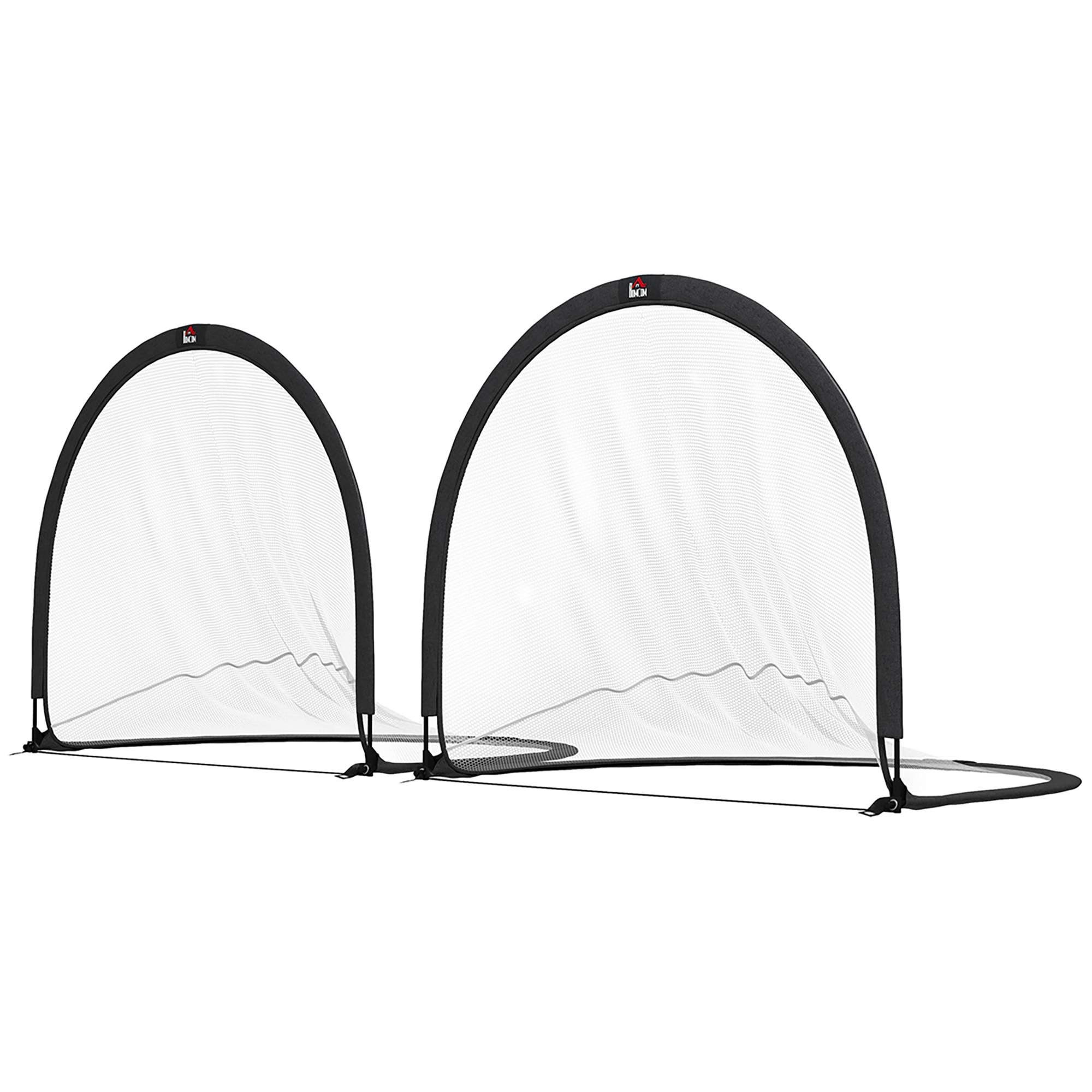 HOMCOM Lot de 2 cages de football système Pop Up avec sac de transport et piquets de fixation
