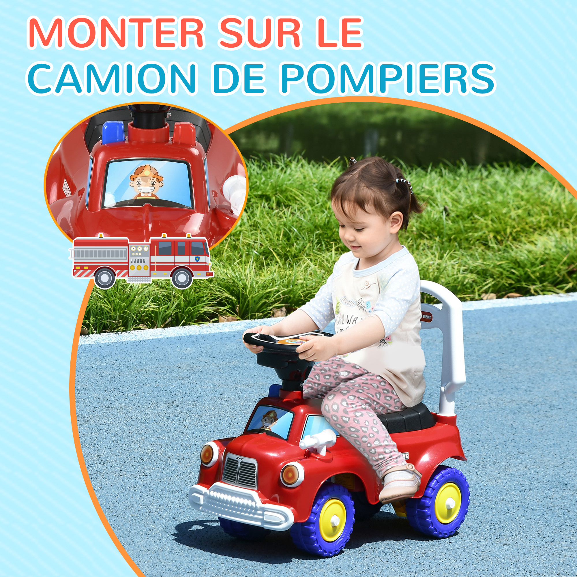 ATAA Camion de Pompier Mini - Voiture électrique pour Enfants